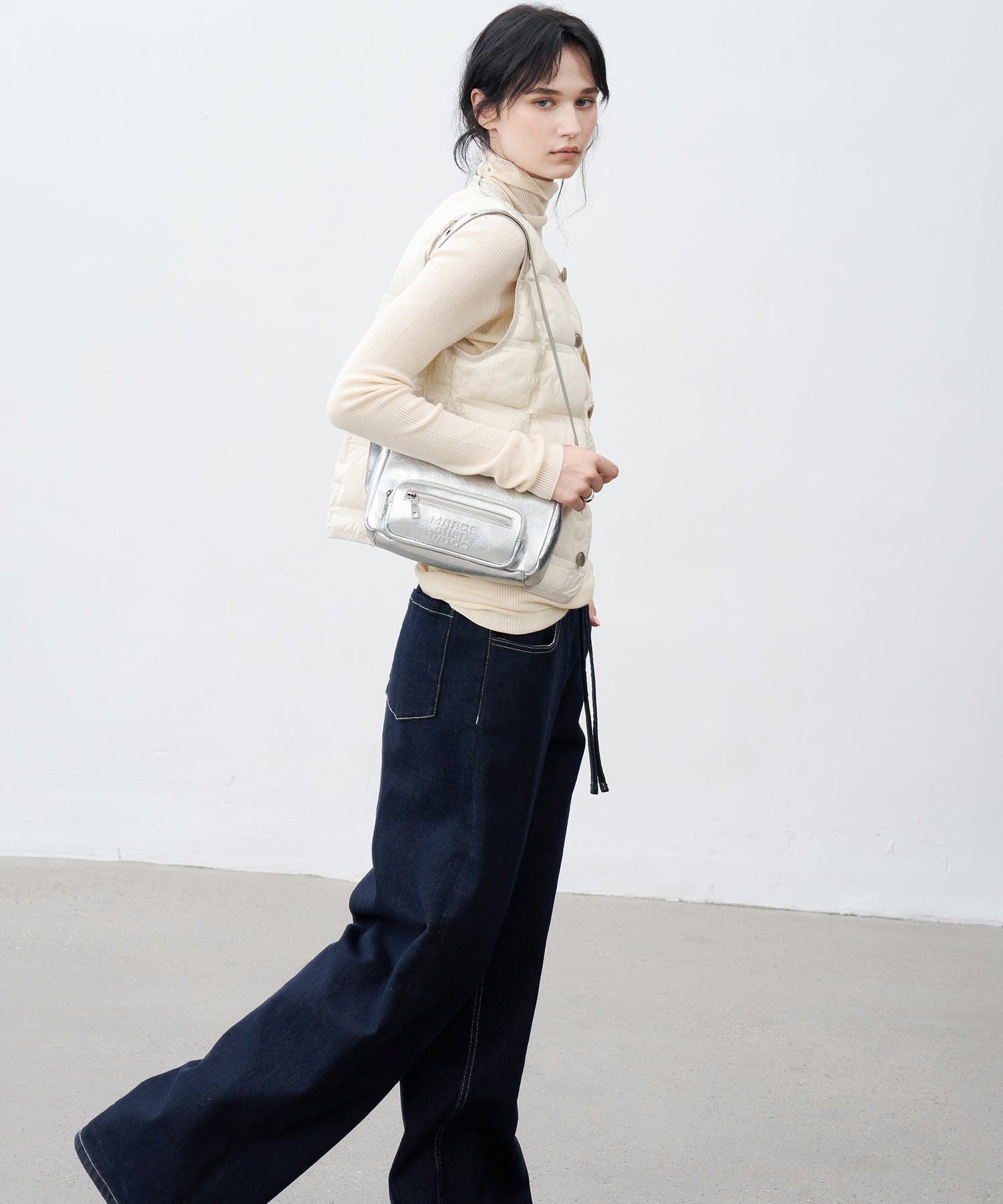 Drawstring Straight Washed Denim Pants