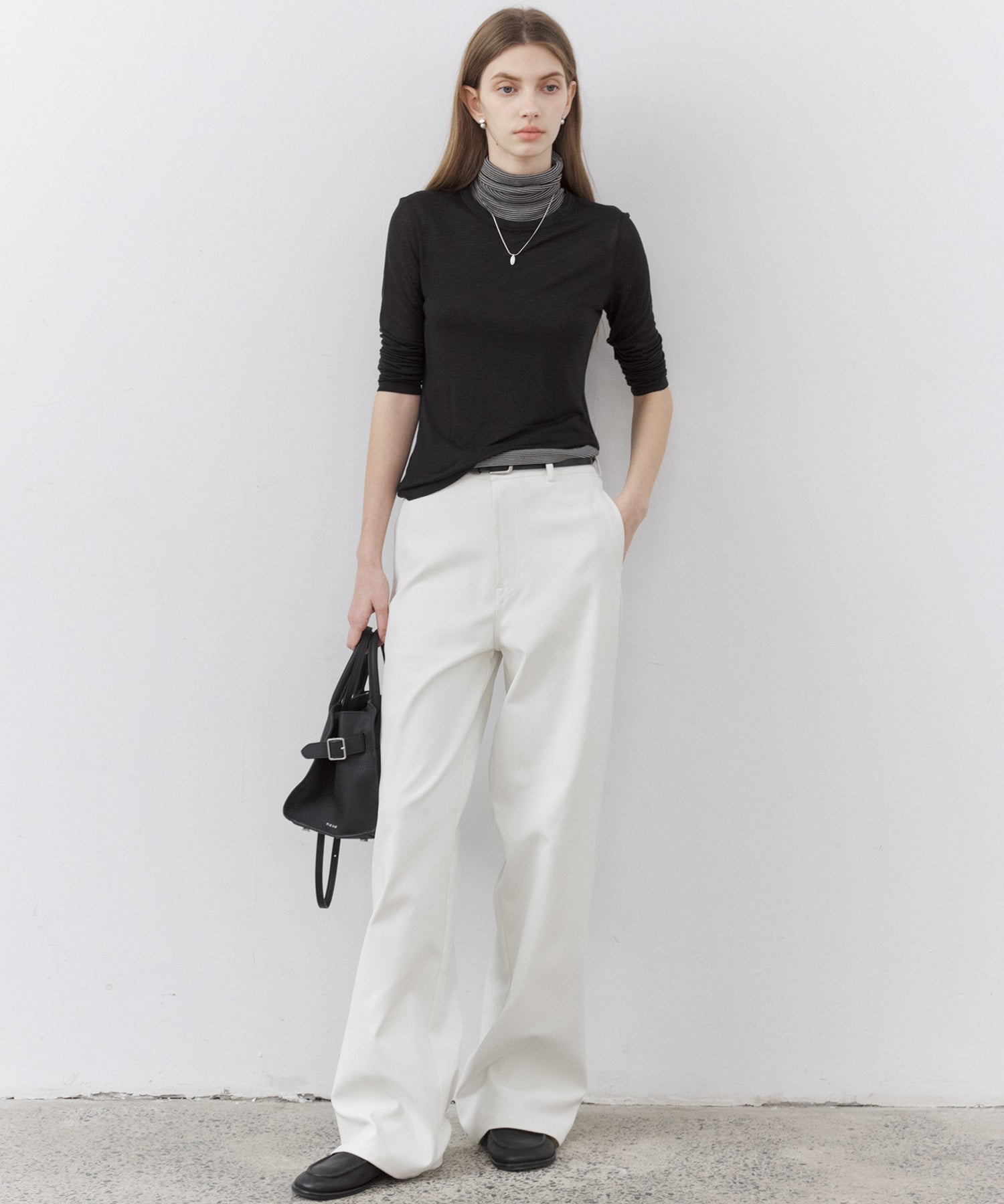 Classic White Straight-Leg Pants