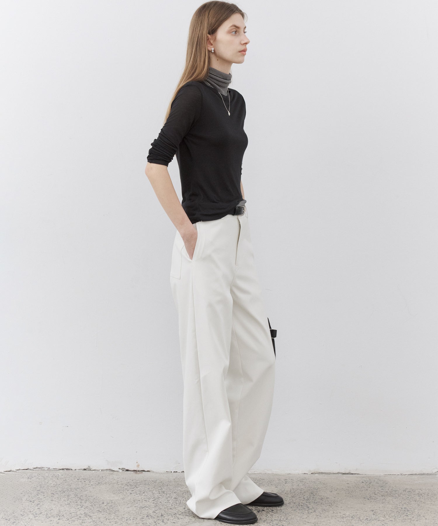Classic White Straight-Leg Pants