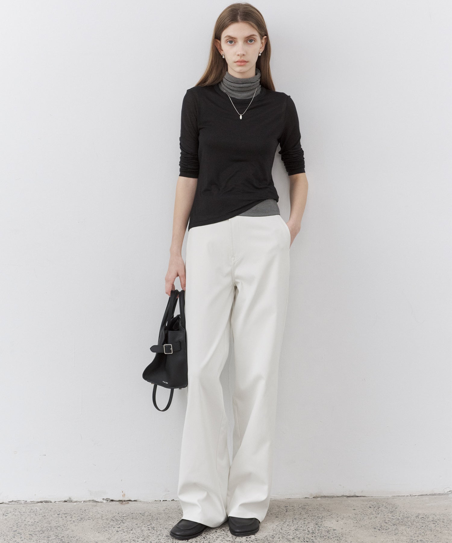 Classic White Straight-Leg Pants