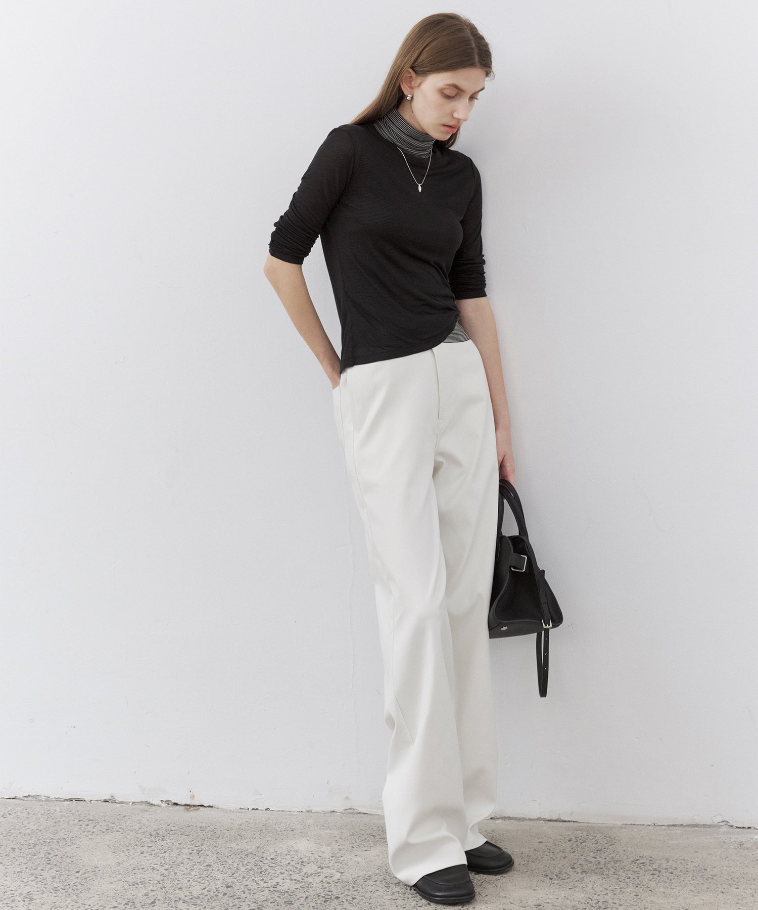 Classic White Straight-Leg Pants