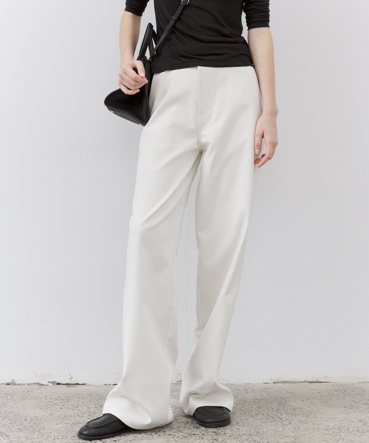 Classic White Straight-Leg Pants
