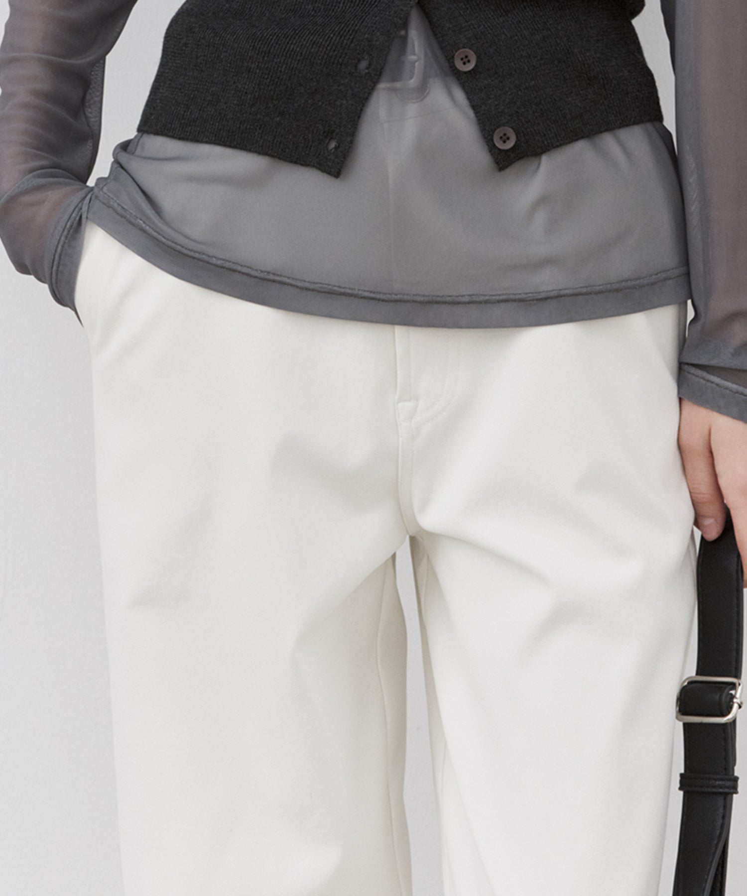 Classic White Straight-Leg Pants