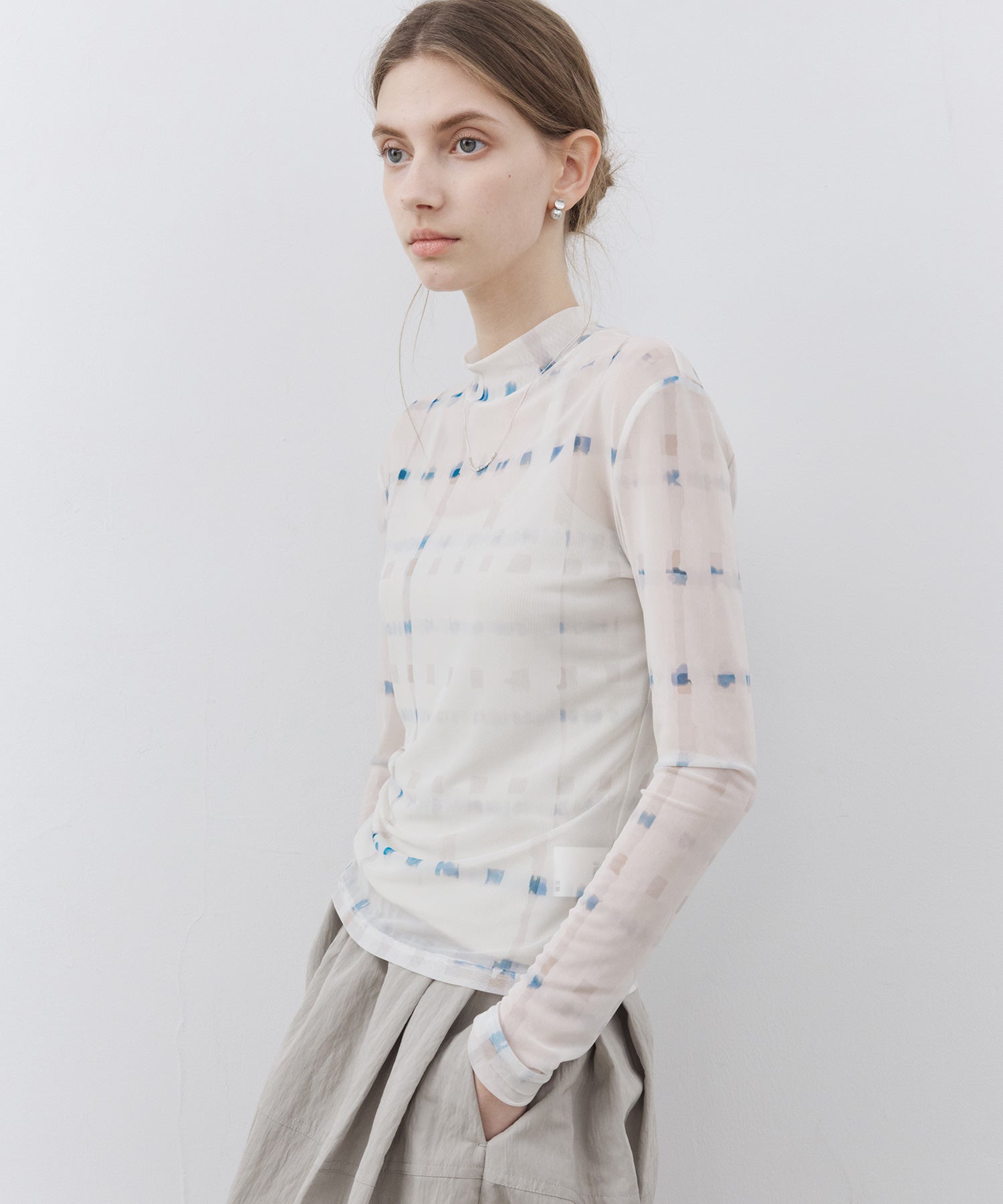 Art Print Sheer Top