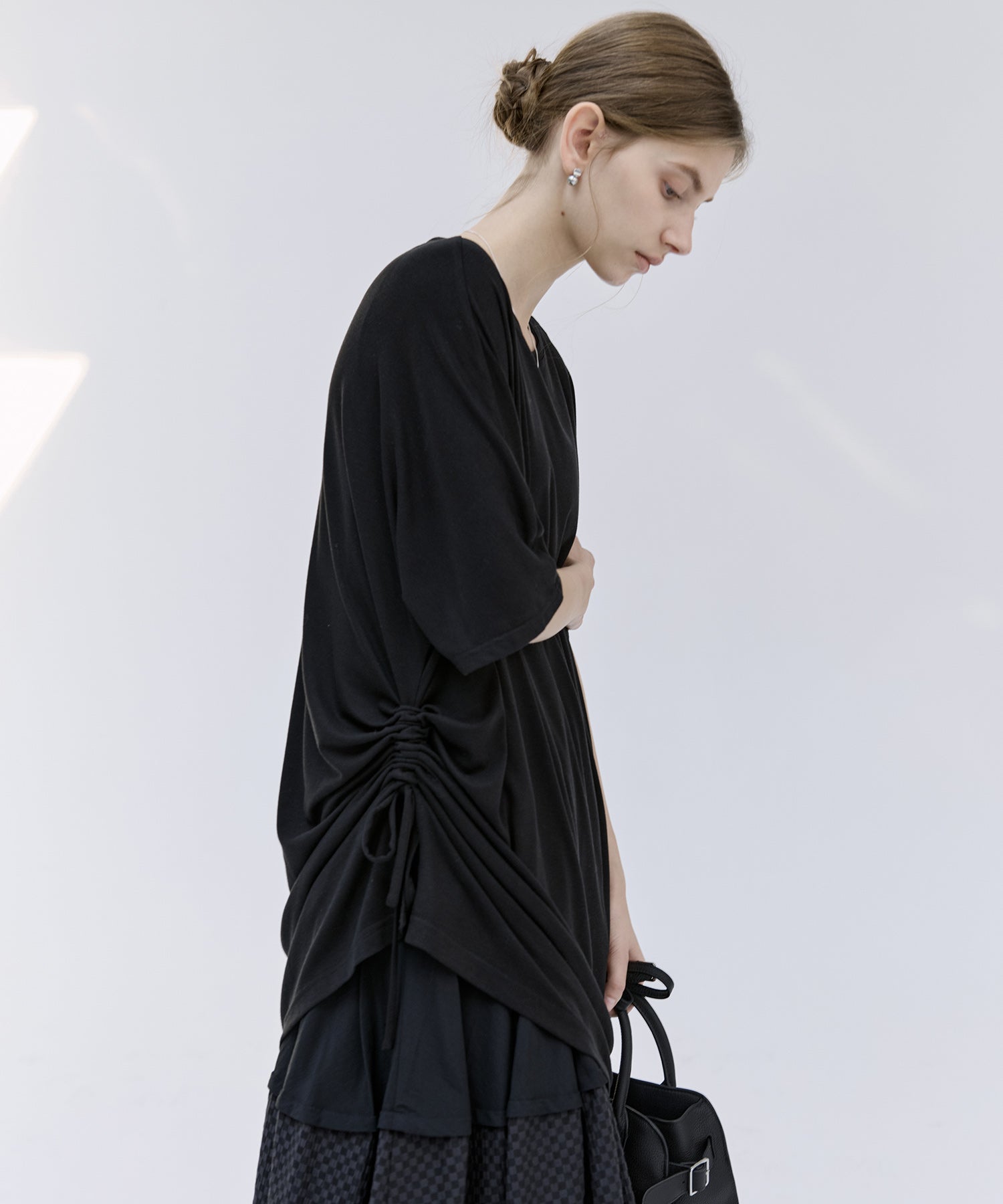 Double-Layer Loose Silhouette T-Shirt Dress