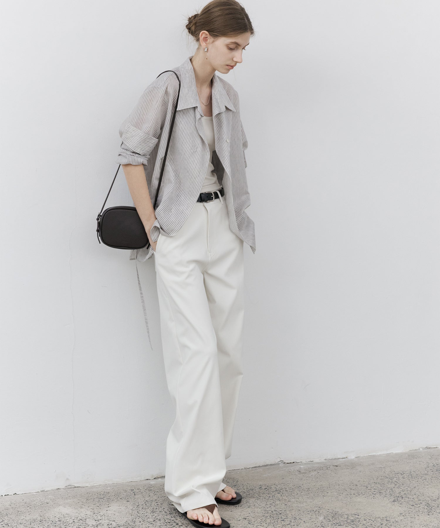 Classic White Straight-Leg Pants