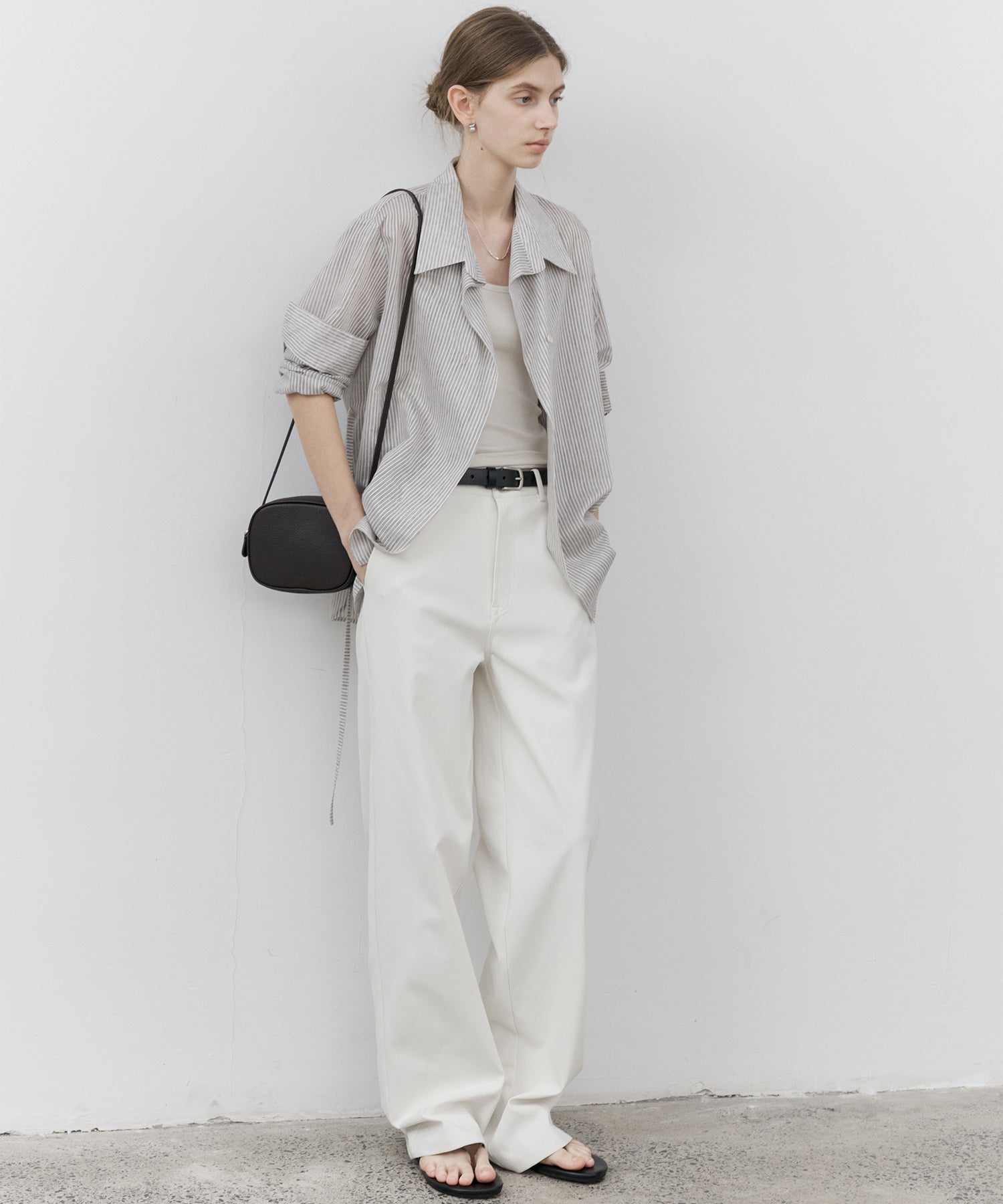 Classic White Straight-Leg Pants