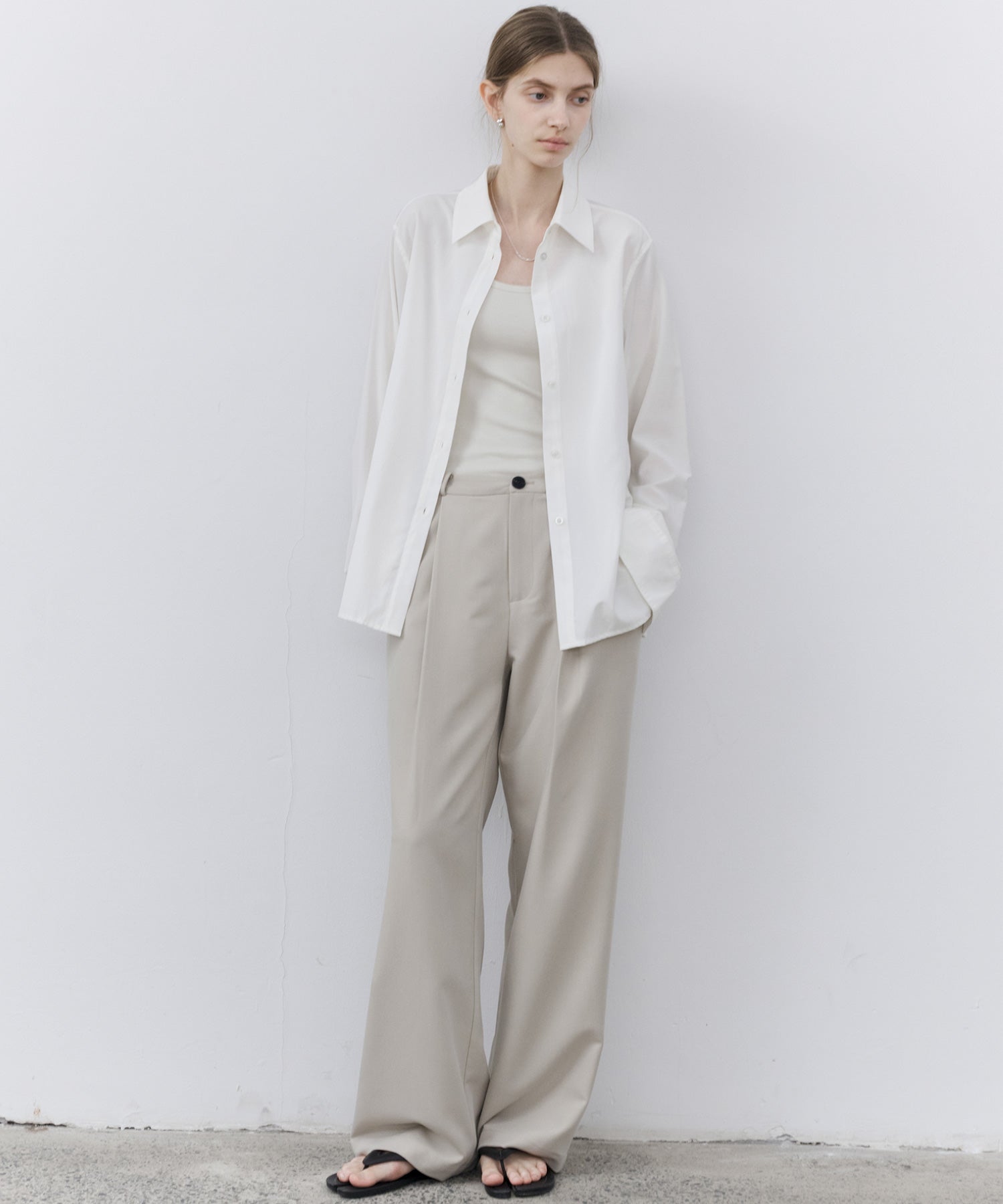 Basic Drape Tailored Straight Slacks
