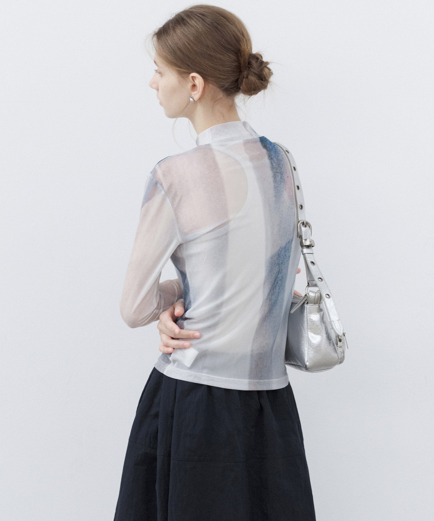Art Print Sheer Top