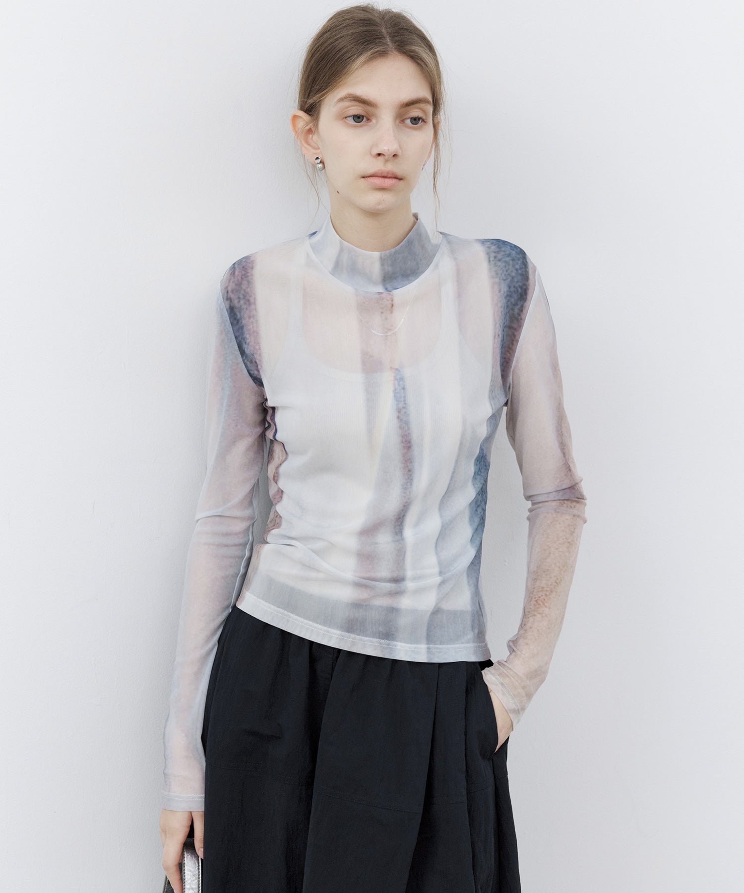 Art Print Sheer Top