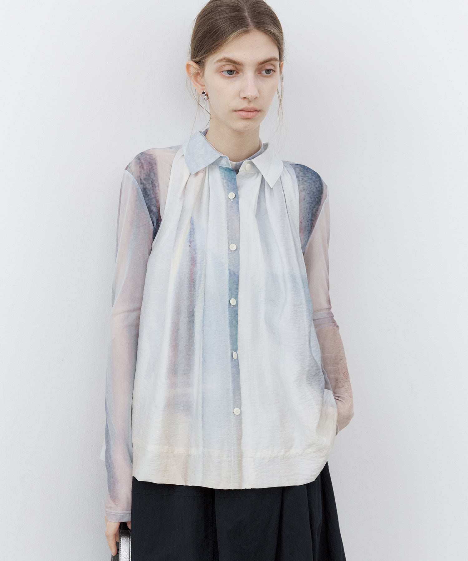 Art Print Sheer Top
