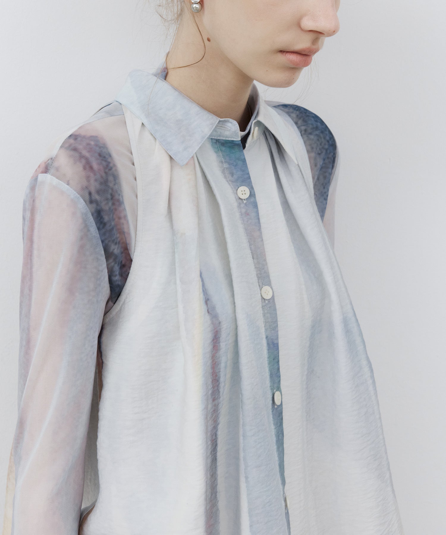 Art Print Sheer Top
