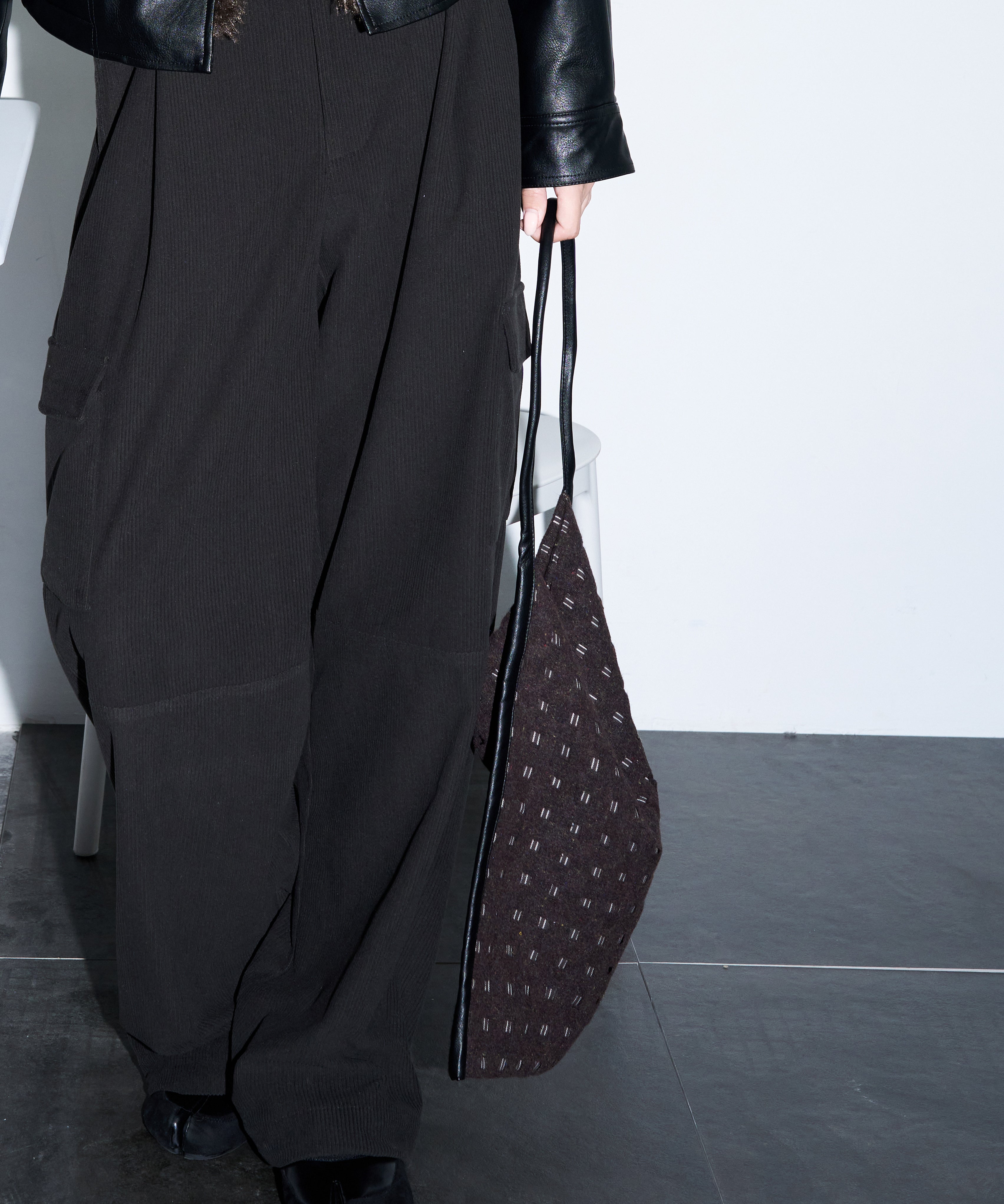 Cut-Out Layered Tote Bag
