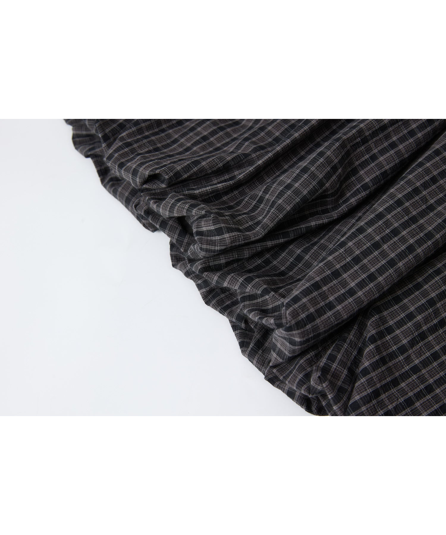 "Shipping from late February to early March" 2-way Smocked Check Bubble Skirt