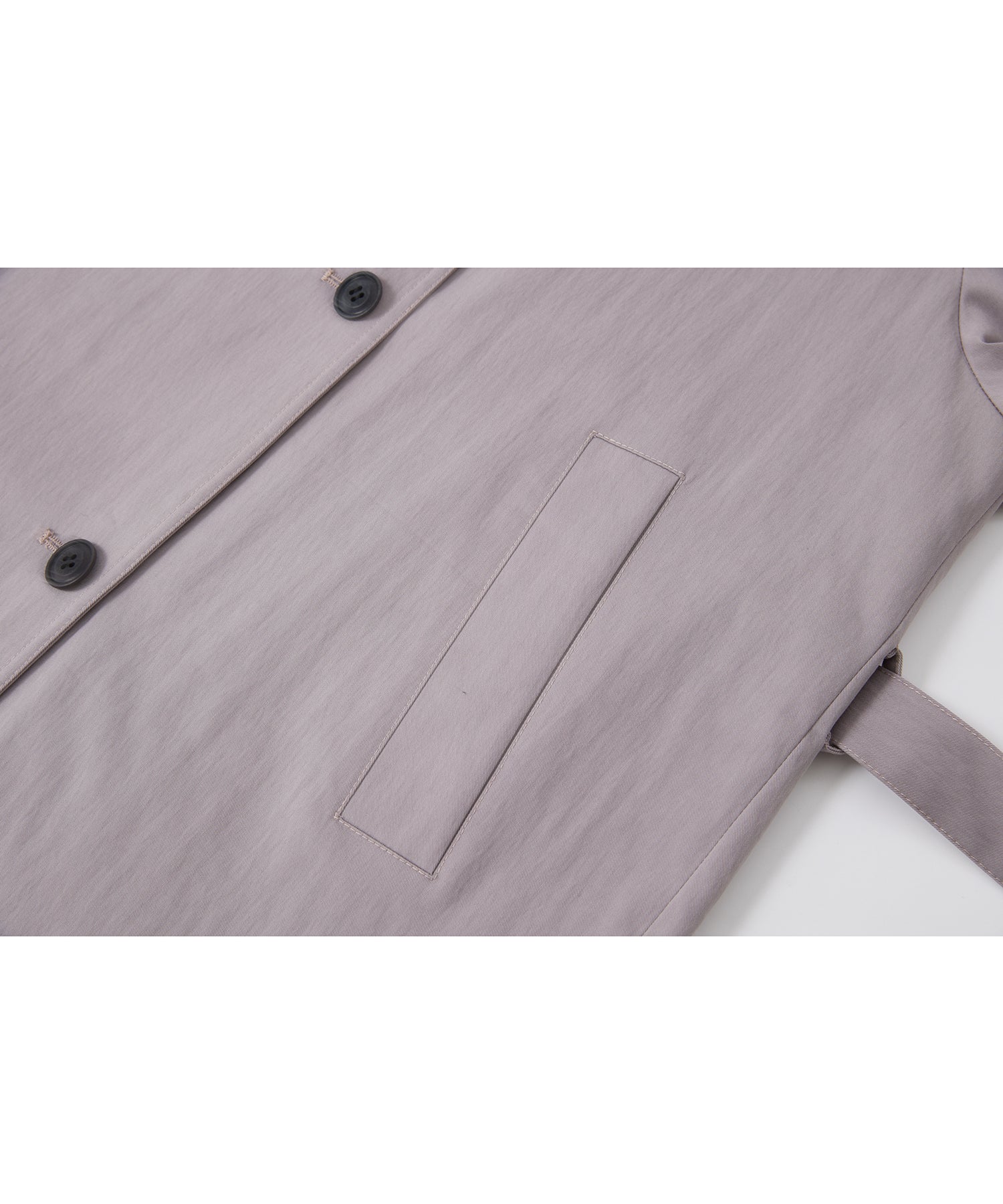 Wrap Collar Belted Long Trench Coat