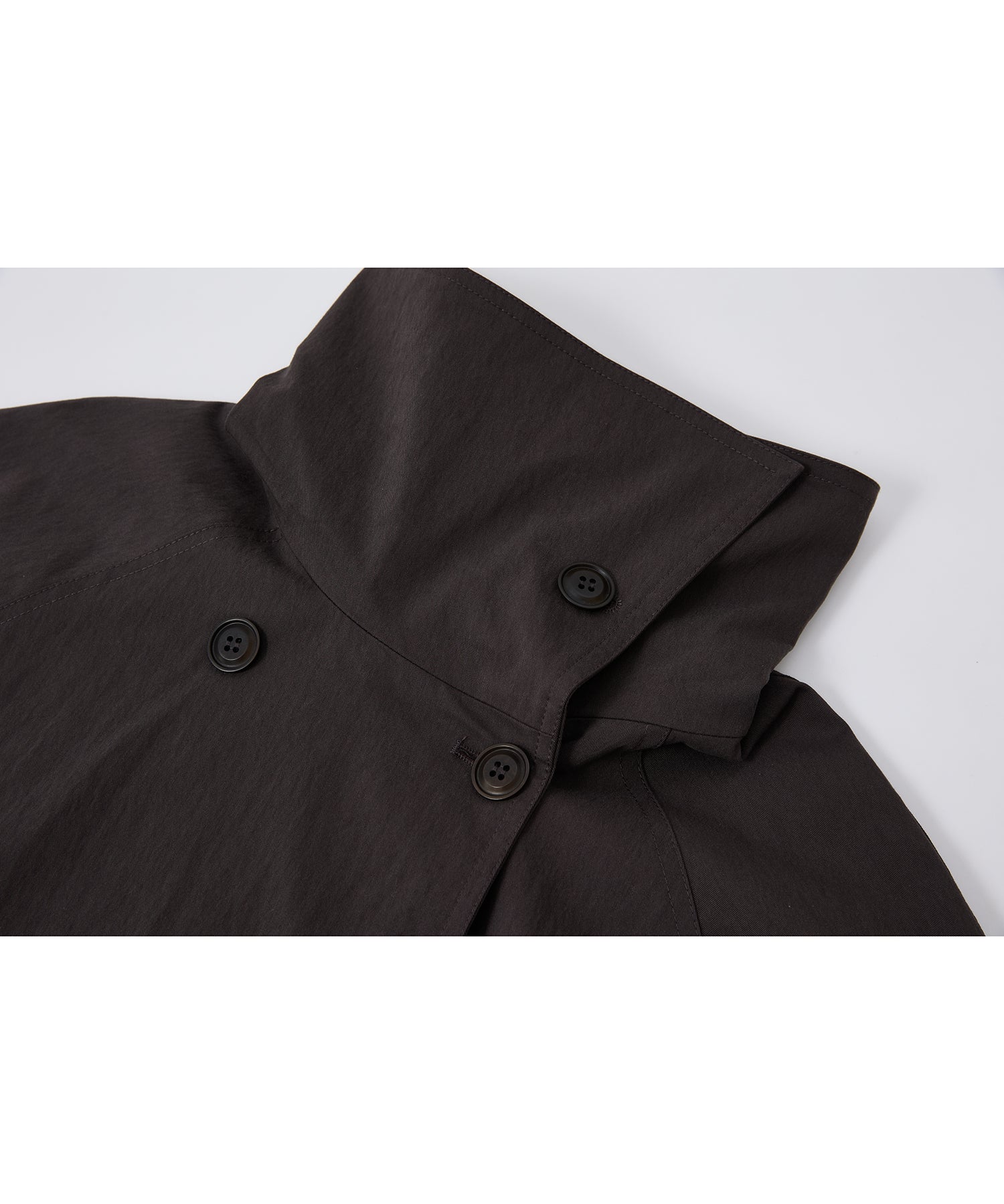 Wrap Collar Belted Long Trench Coat