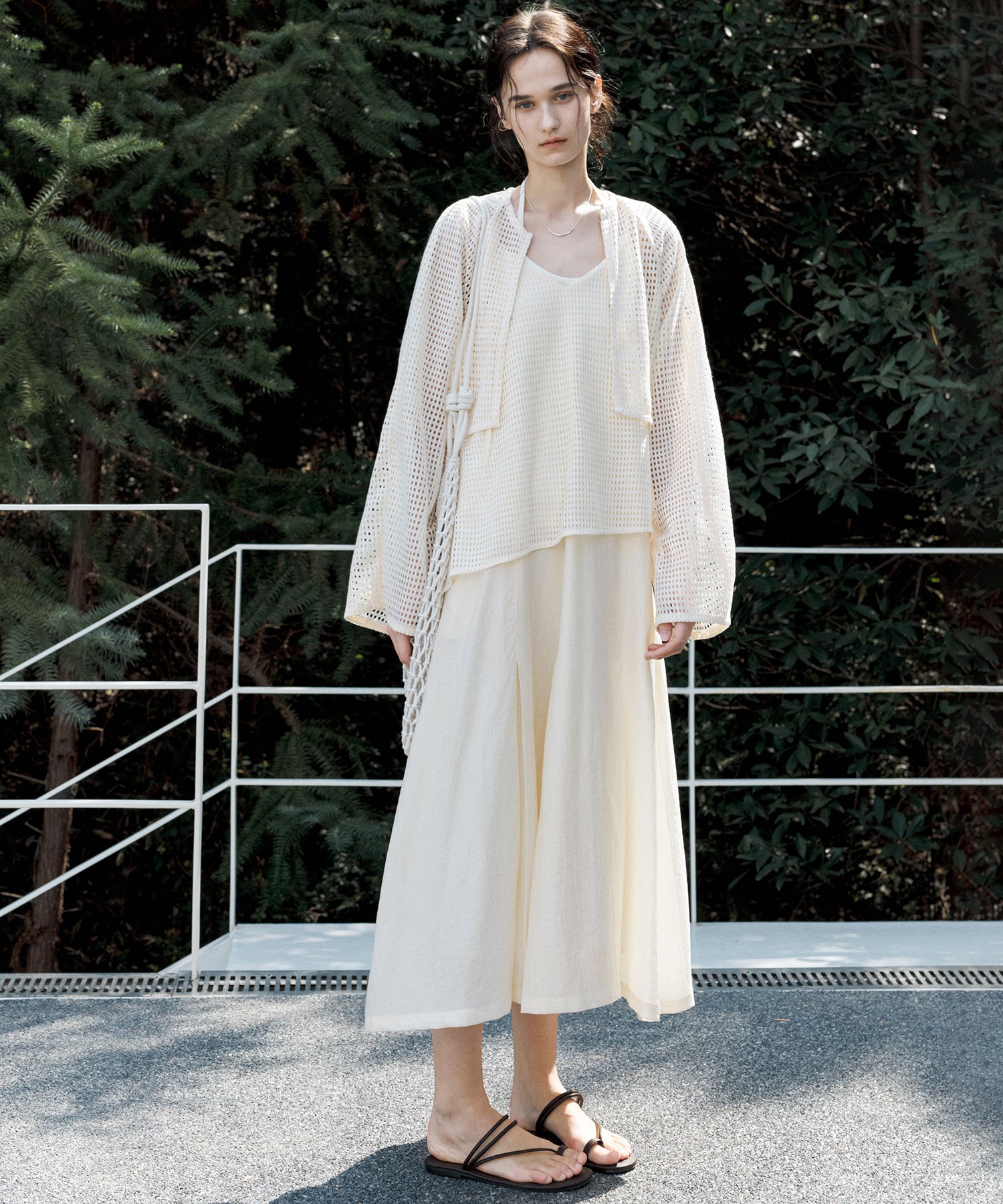 Cut-Out Layered-Look Relaxed Fit Cami Dress