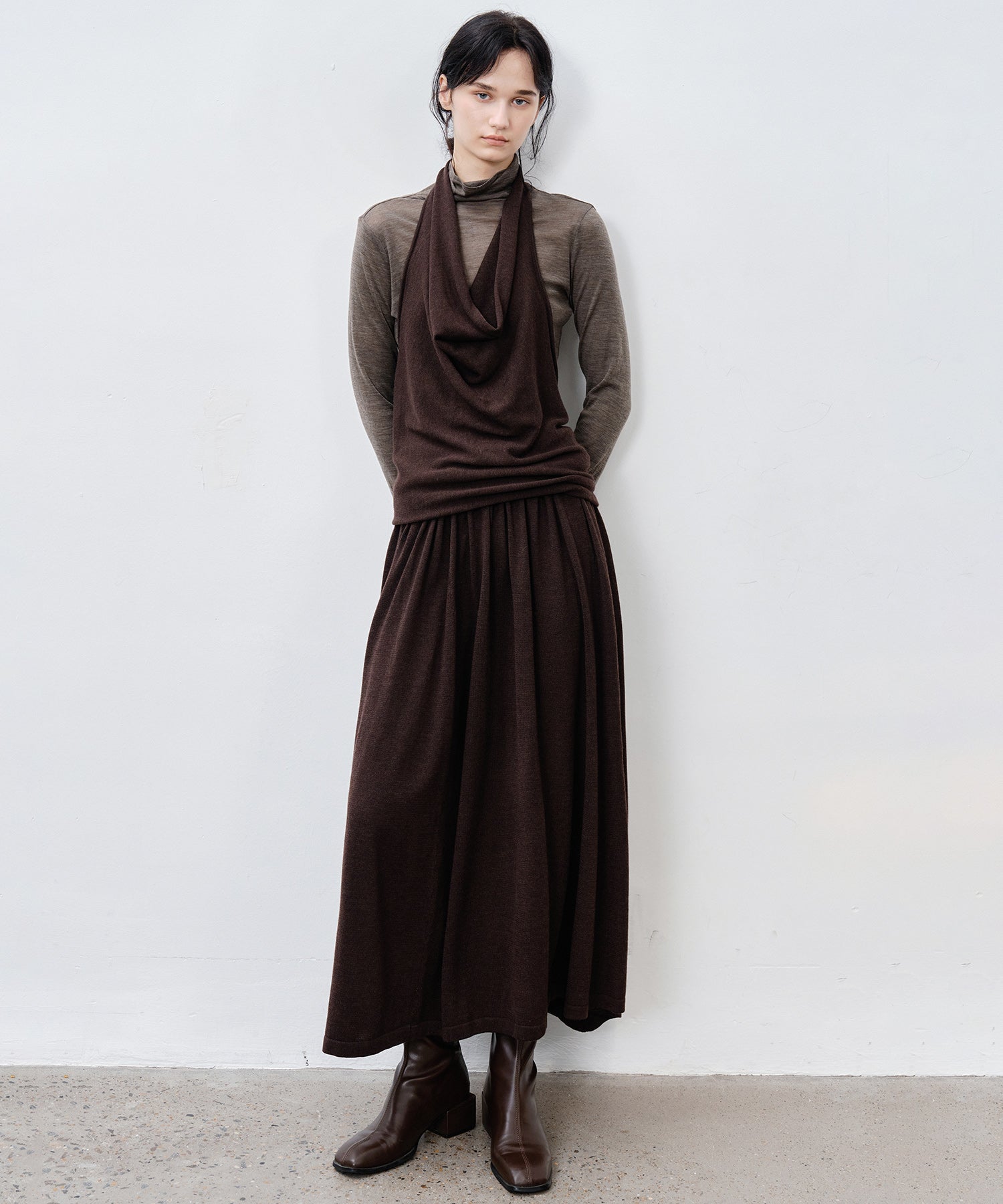Slim-Fit Wool Turtleneck Knit Top