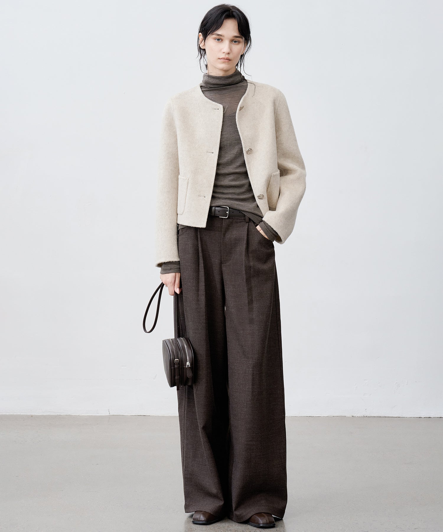 Slim-Fit Wool Turtleneck Knit Top