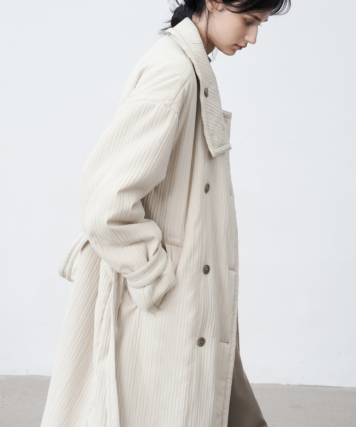 Stand Collar Oversized Long Cotton Coat