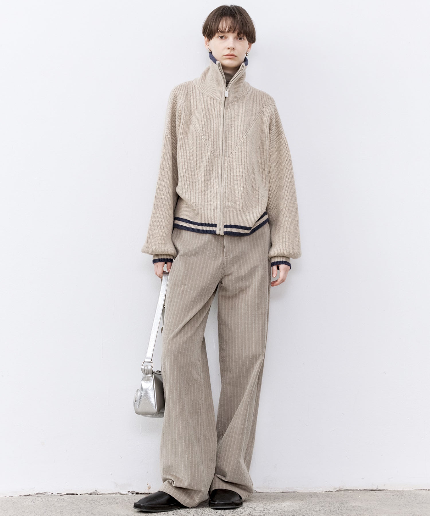 Multi-Stripe Straight Narrow Corduroy Pants