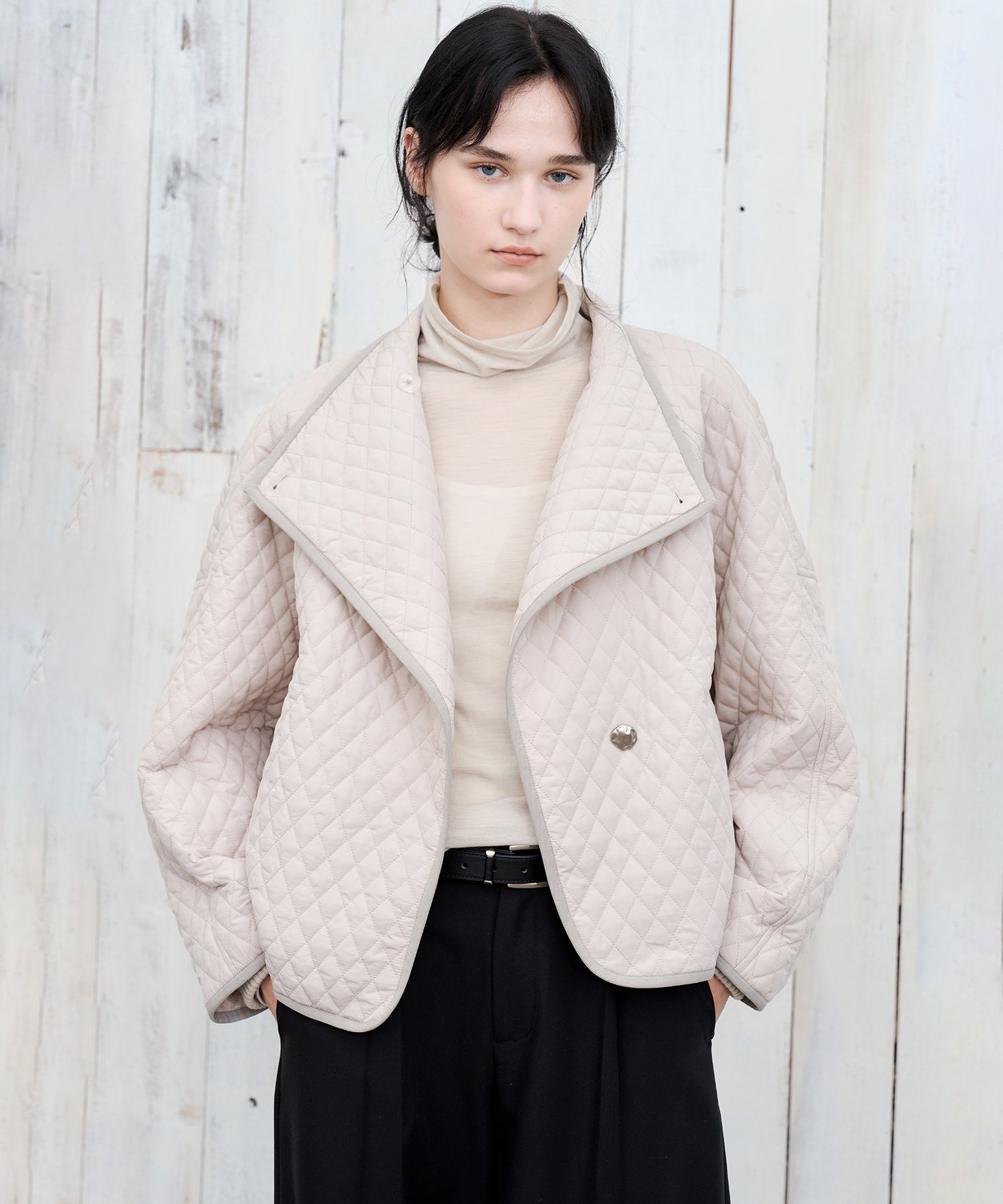 Asym Collar Quilted Padded Jacket