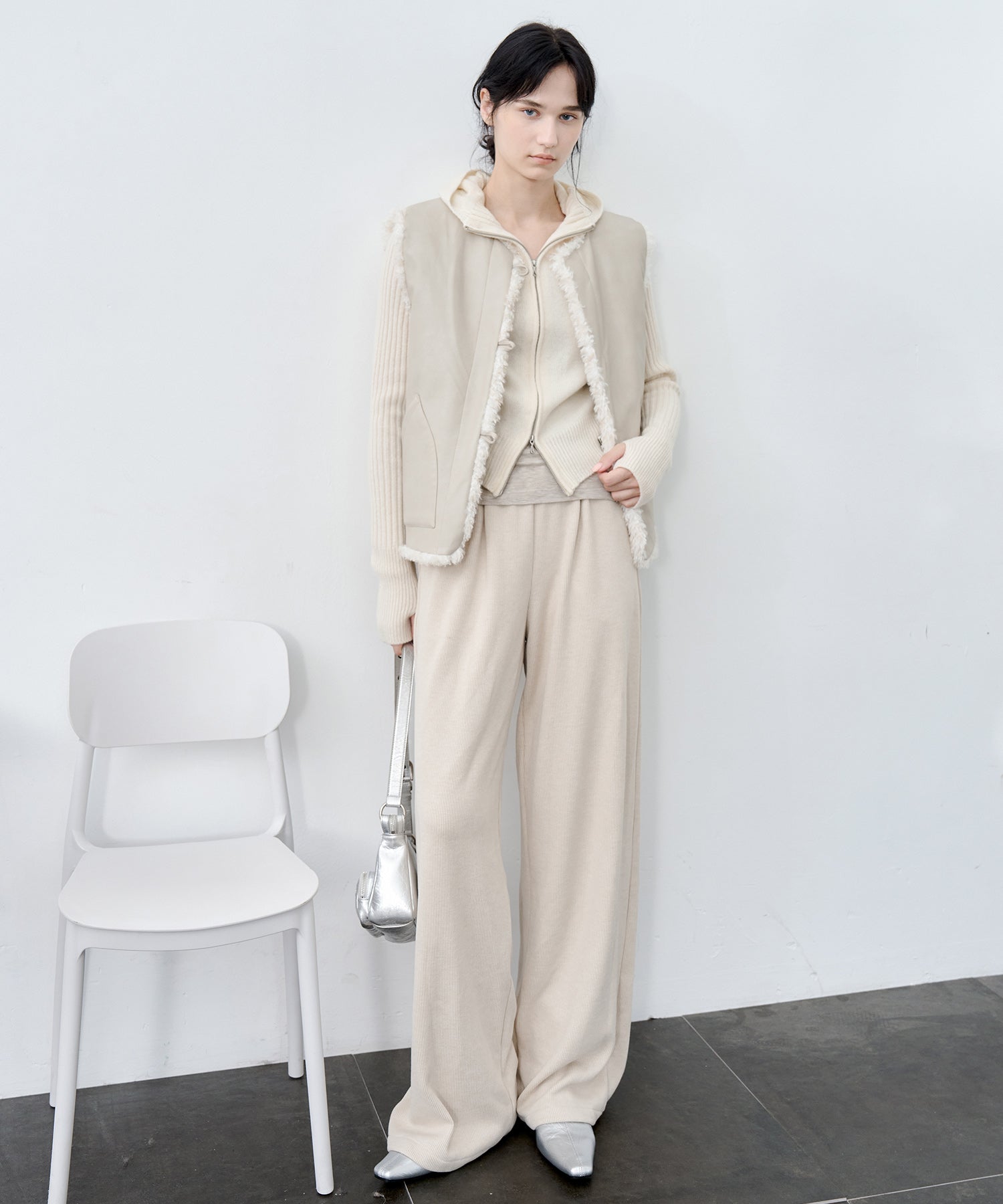 100% Wool Open Front Hooded Knit Cardigan