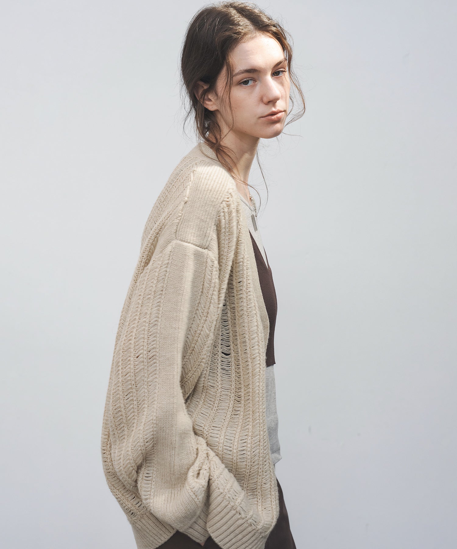 3D Textured Knit  Loose Fit Cardigan