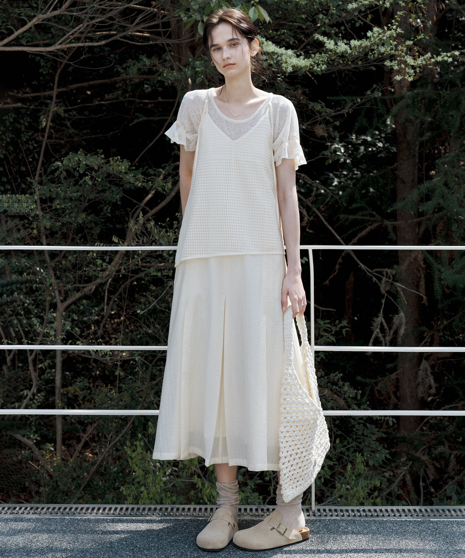 Cut-Out Layered-Look Relaxed Fit Cami Dress