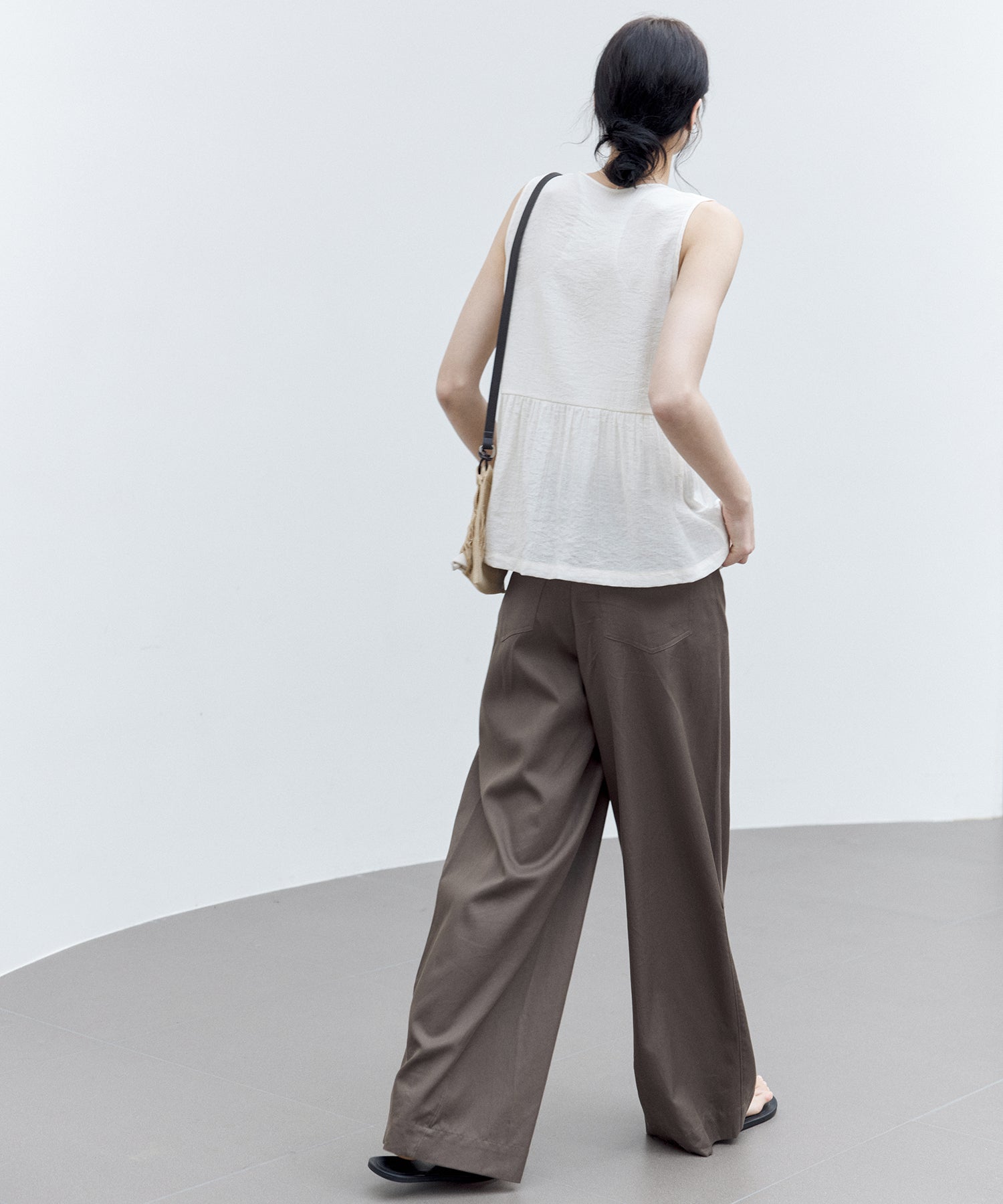 Flowy Tie Design Vest – Layered Look Summer Blouse
