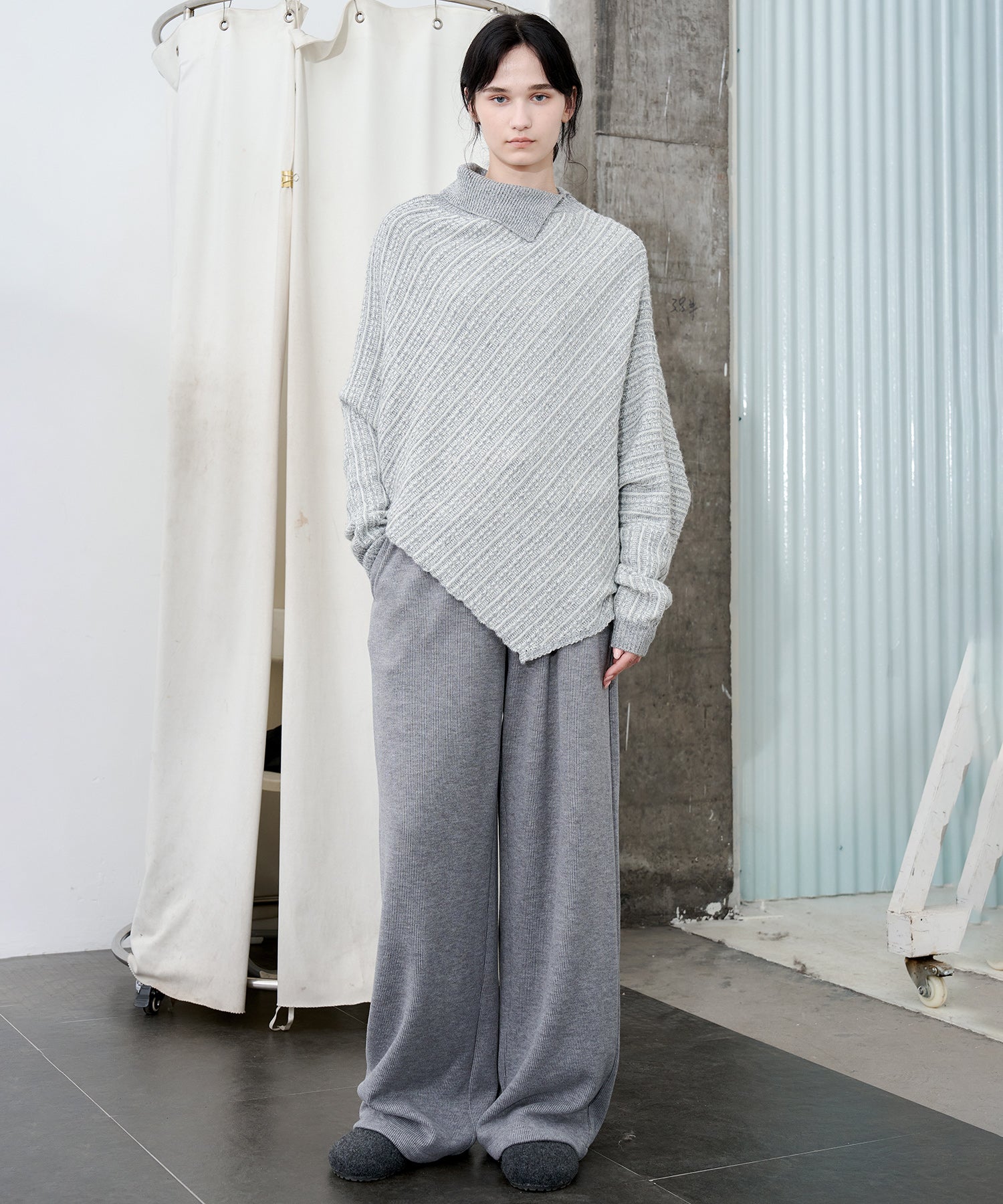 Knit Fleece Drawstring Wide Pants