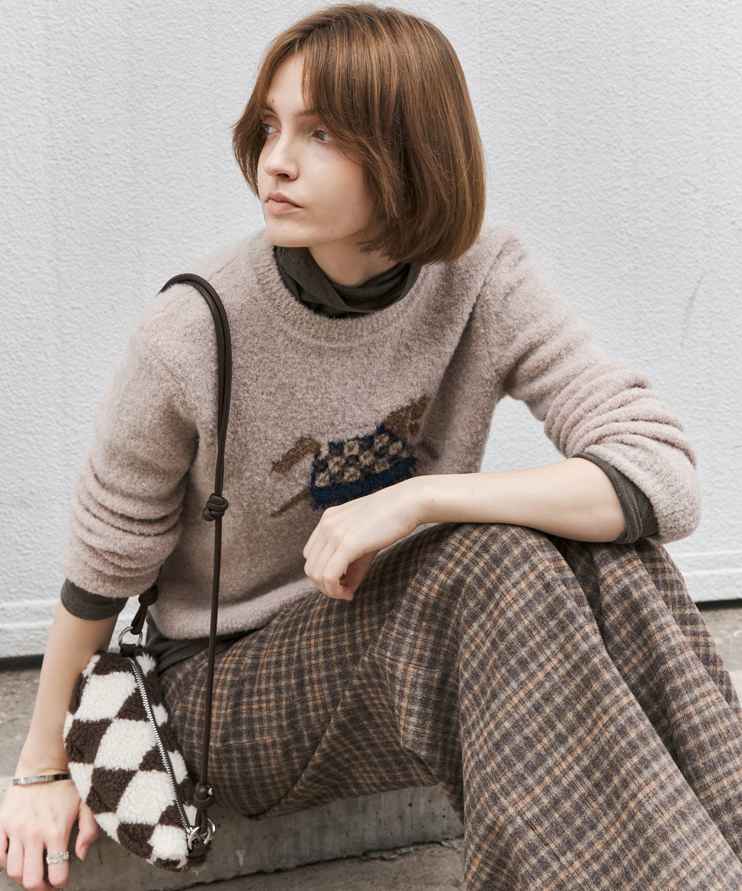 Pony Jacquard Crewneck Knit Sweater