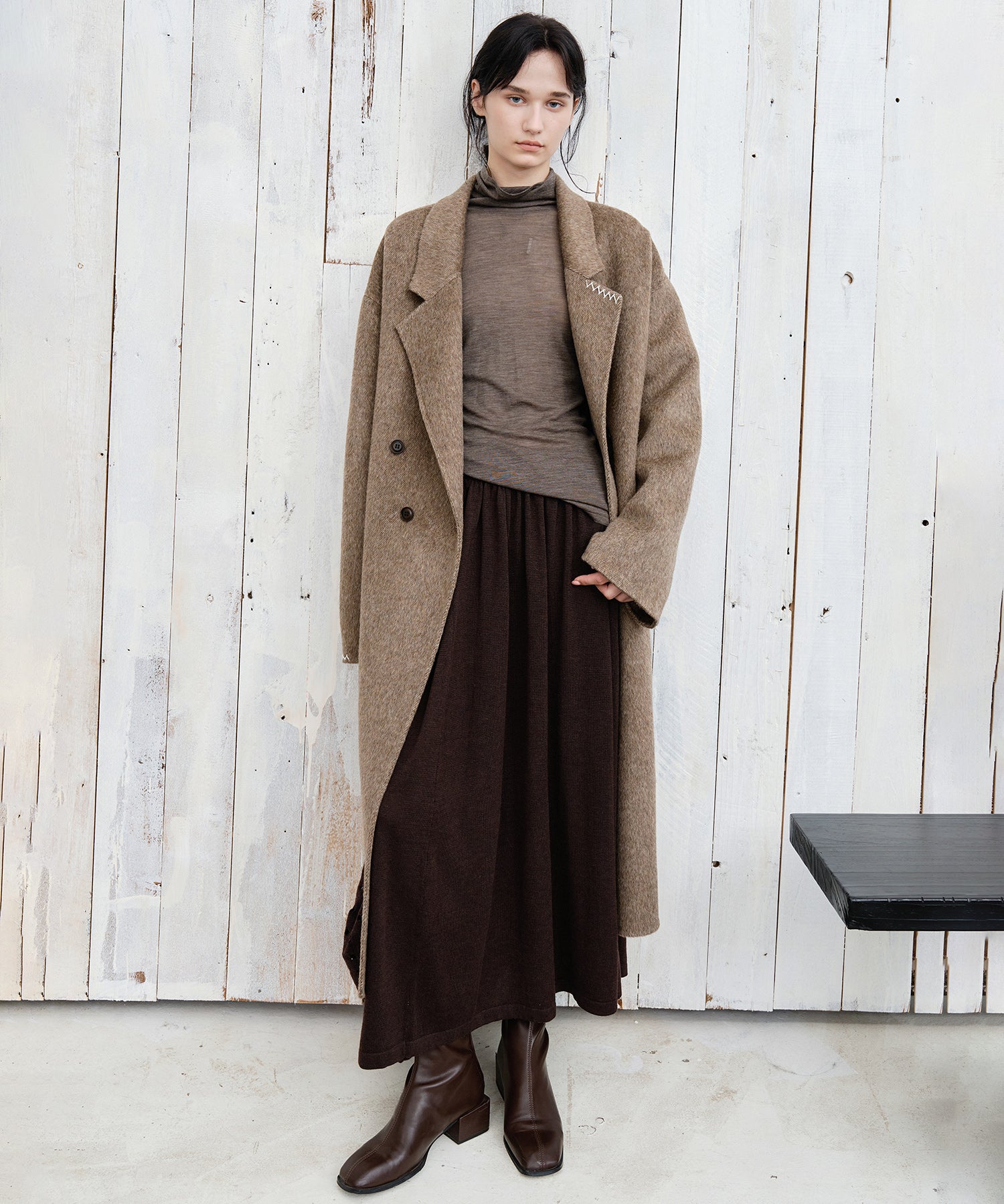 Slim-Fit Wool Turtleneck Knit Top