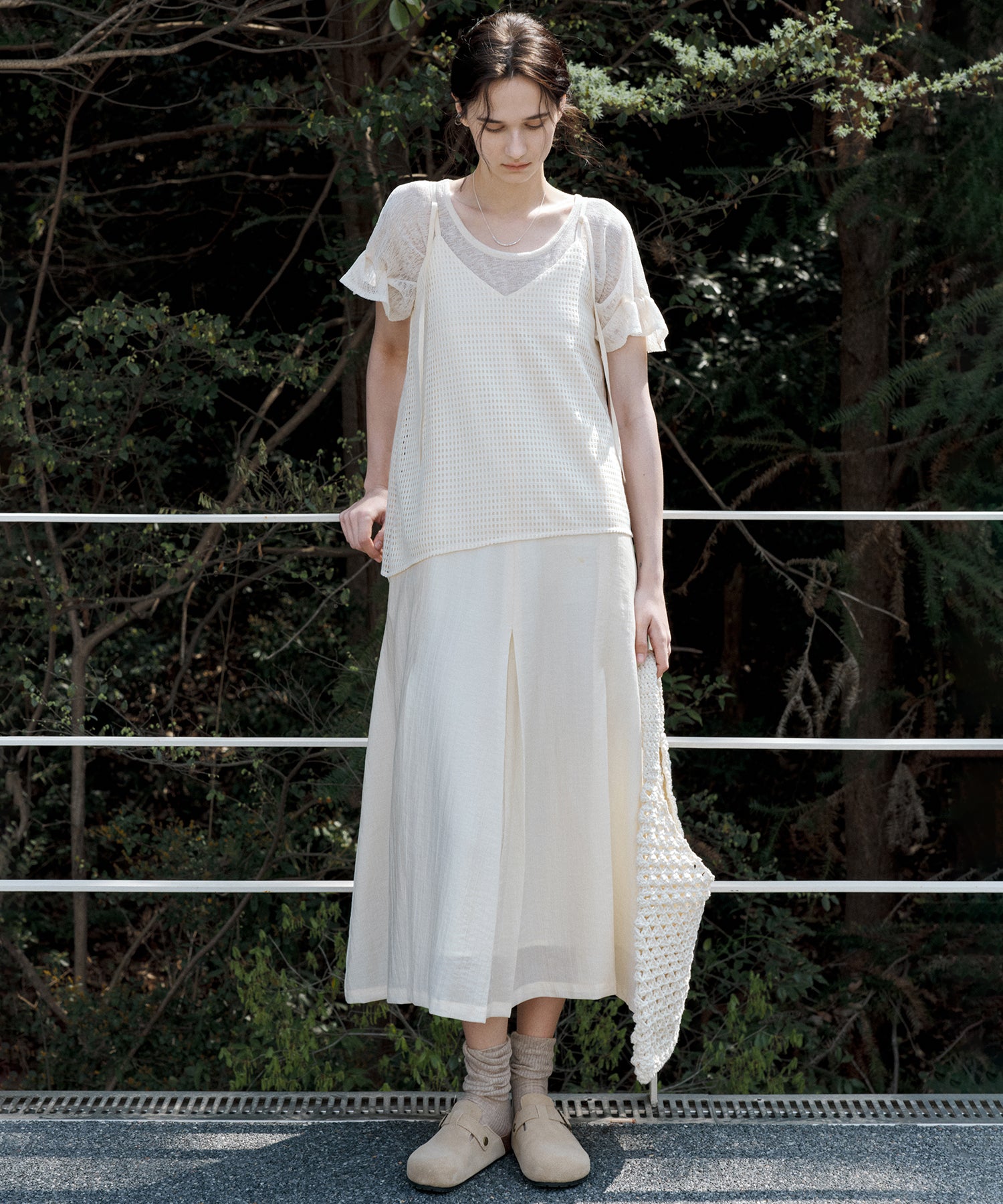 Cut-Out Layered-Look Relaxed Fit Cami Dress
