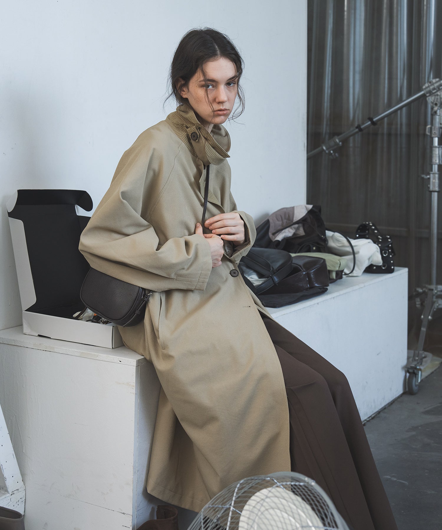 Structured Raglan Trench Coat – Oversized Fit