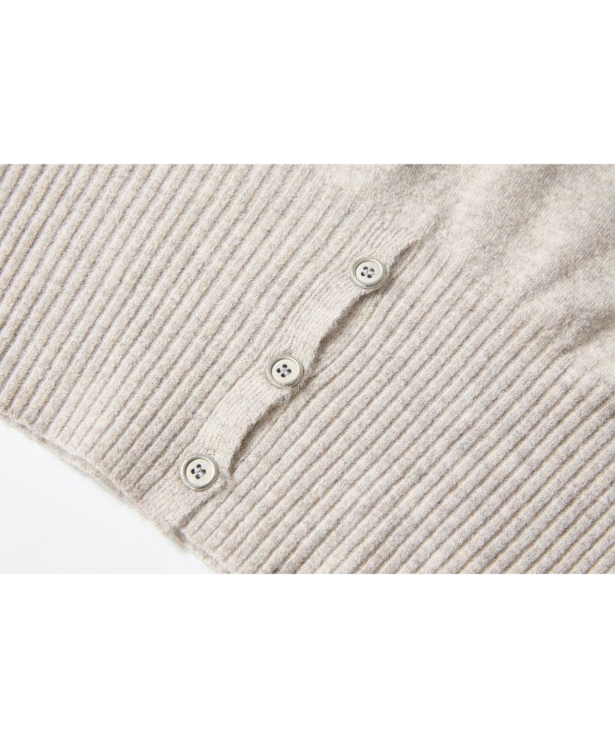 「11月下旬出荷予定」Draped Neck Button Hem Knit Sweater