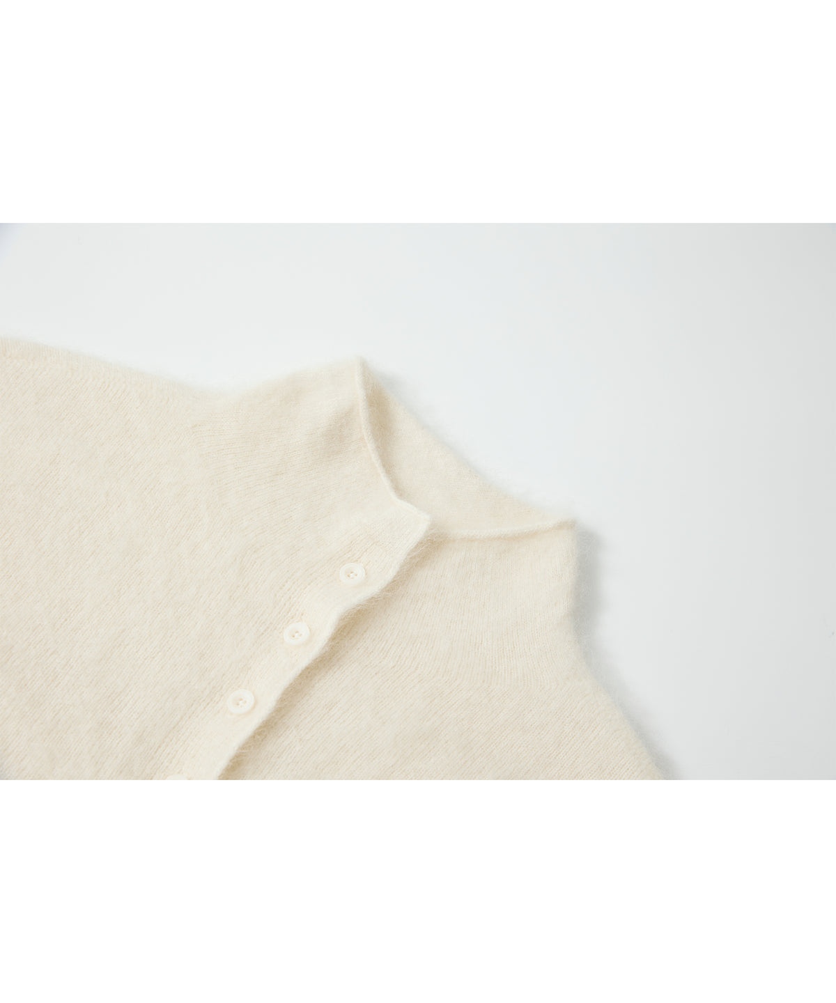 Brushed Cashmere-Blend High Neck Knit Cardigan