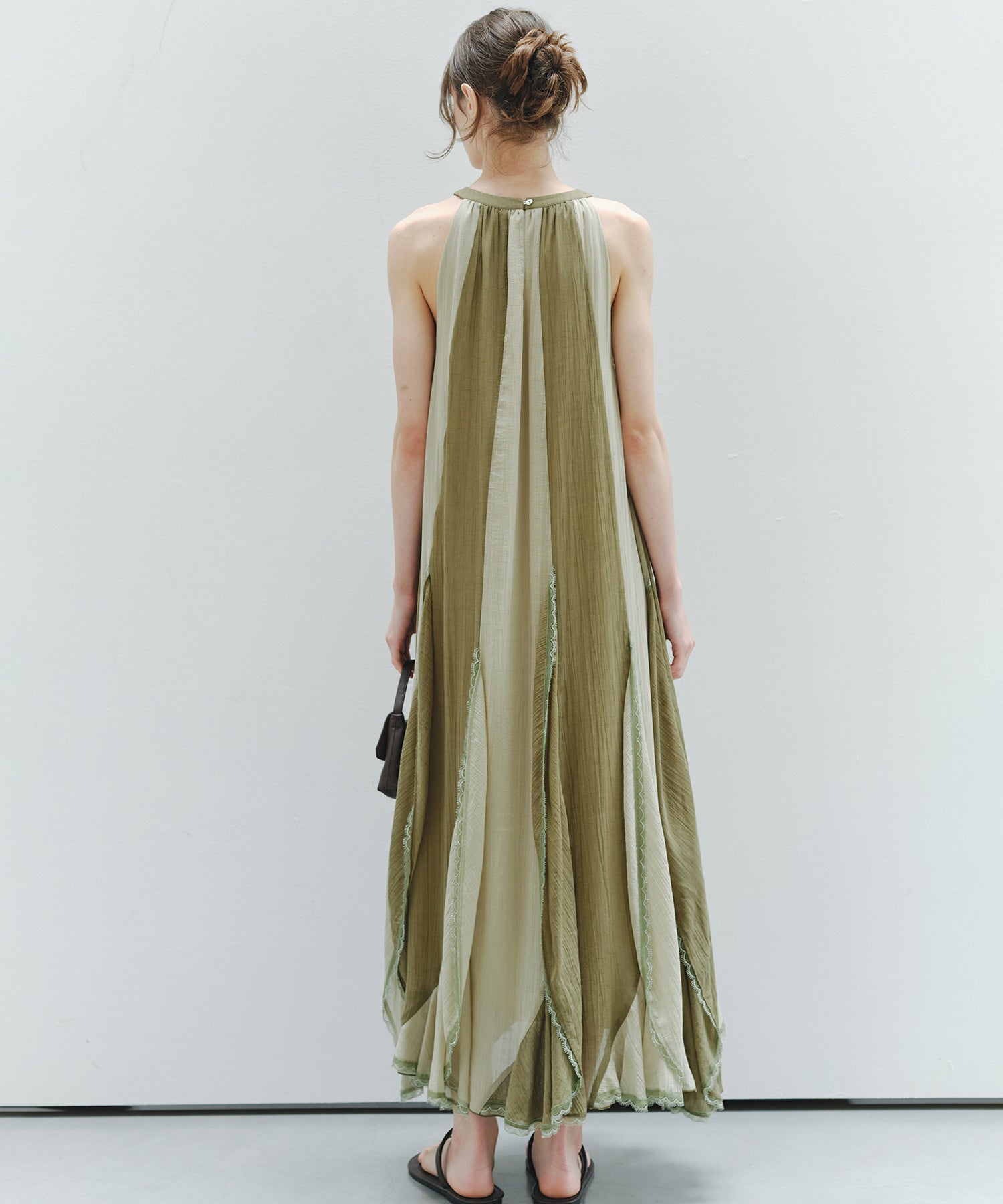 「6月上旬～中旬出荷」Color Block Layered Sleeveless Dress