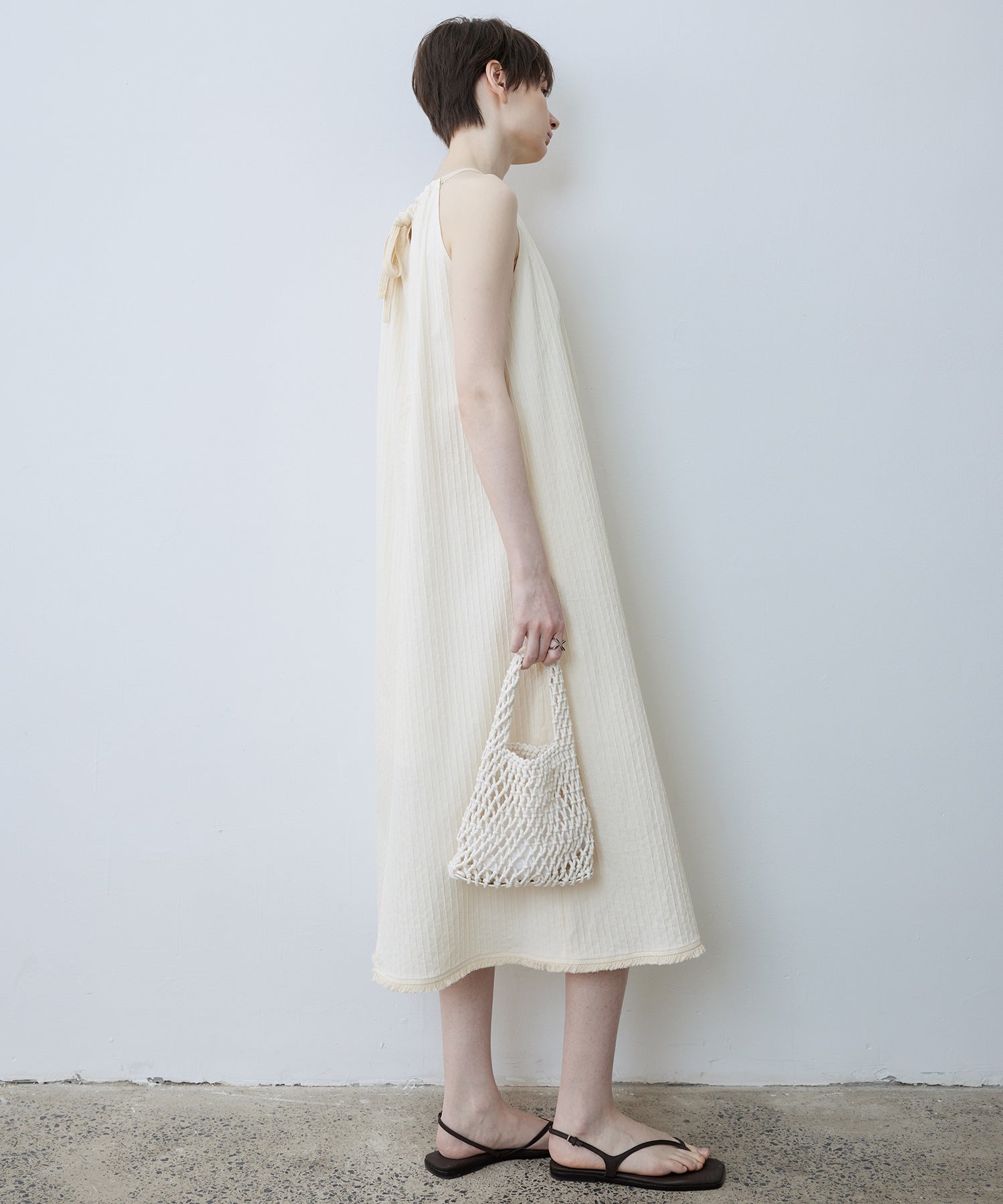 Fringe Hem Halter Neck Camisole Dress