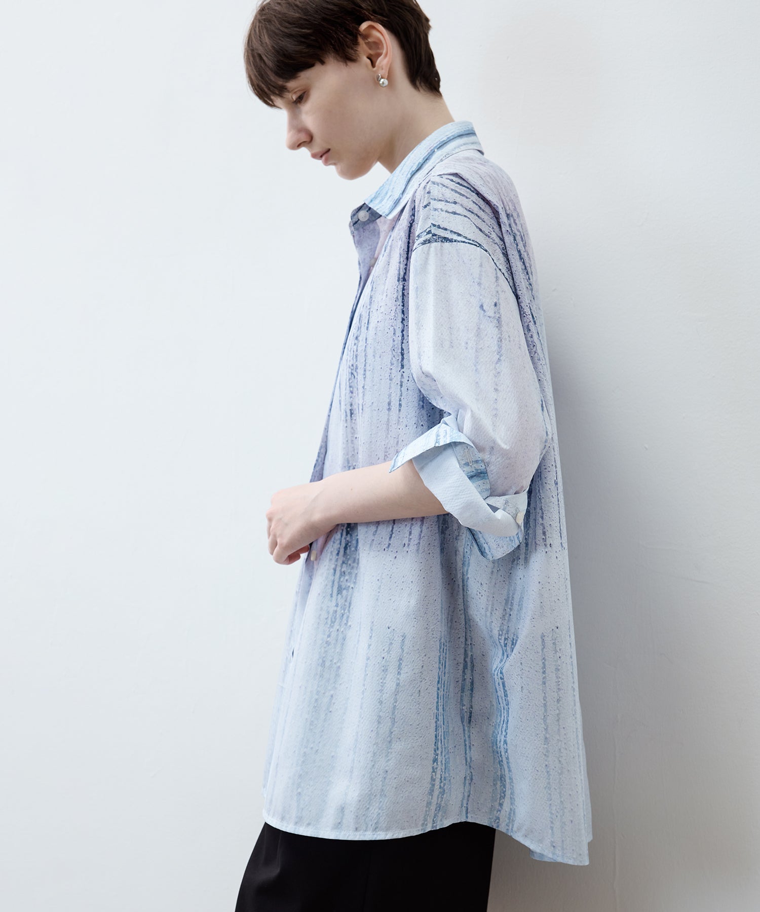 UPF50+ Rain Art Sheer Oversized Shirt