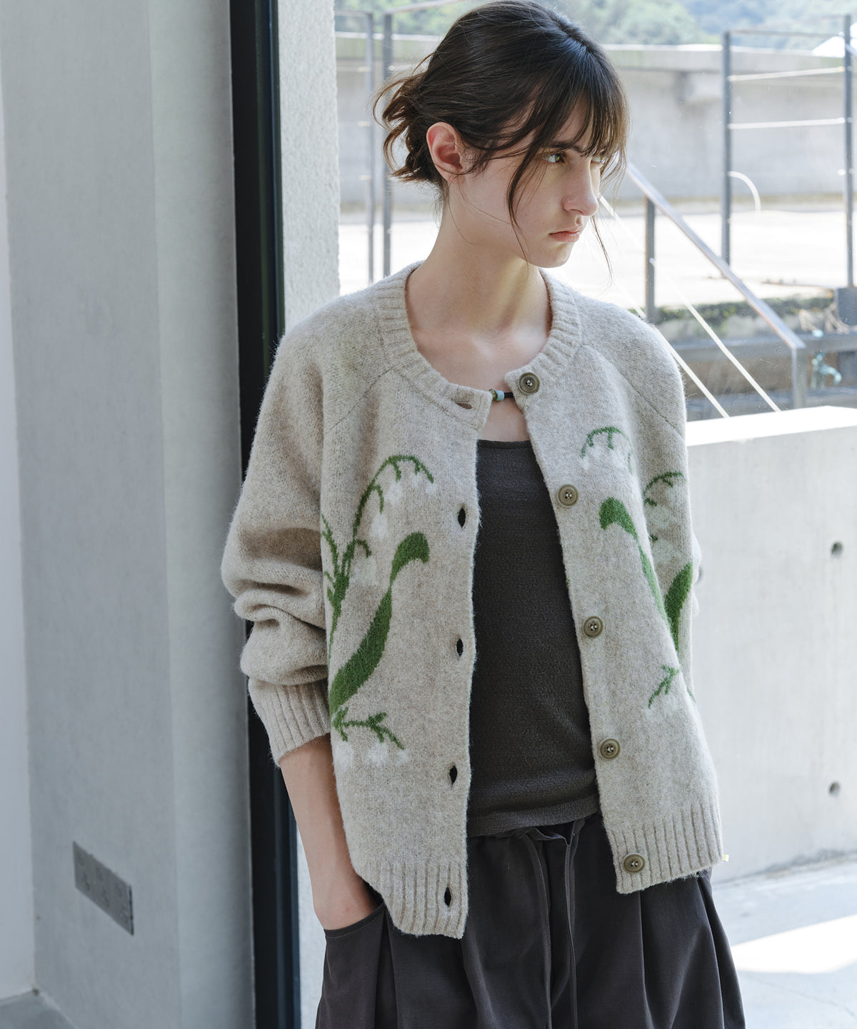 「10月下旬出荷予定」Lily of the Valley Jacquard Knit Cardigan