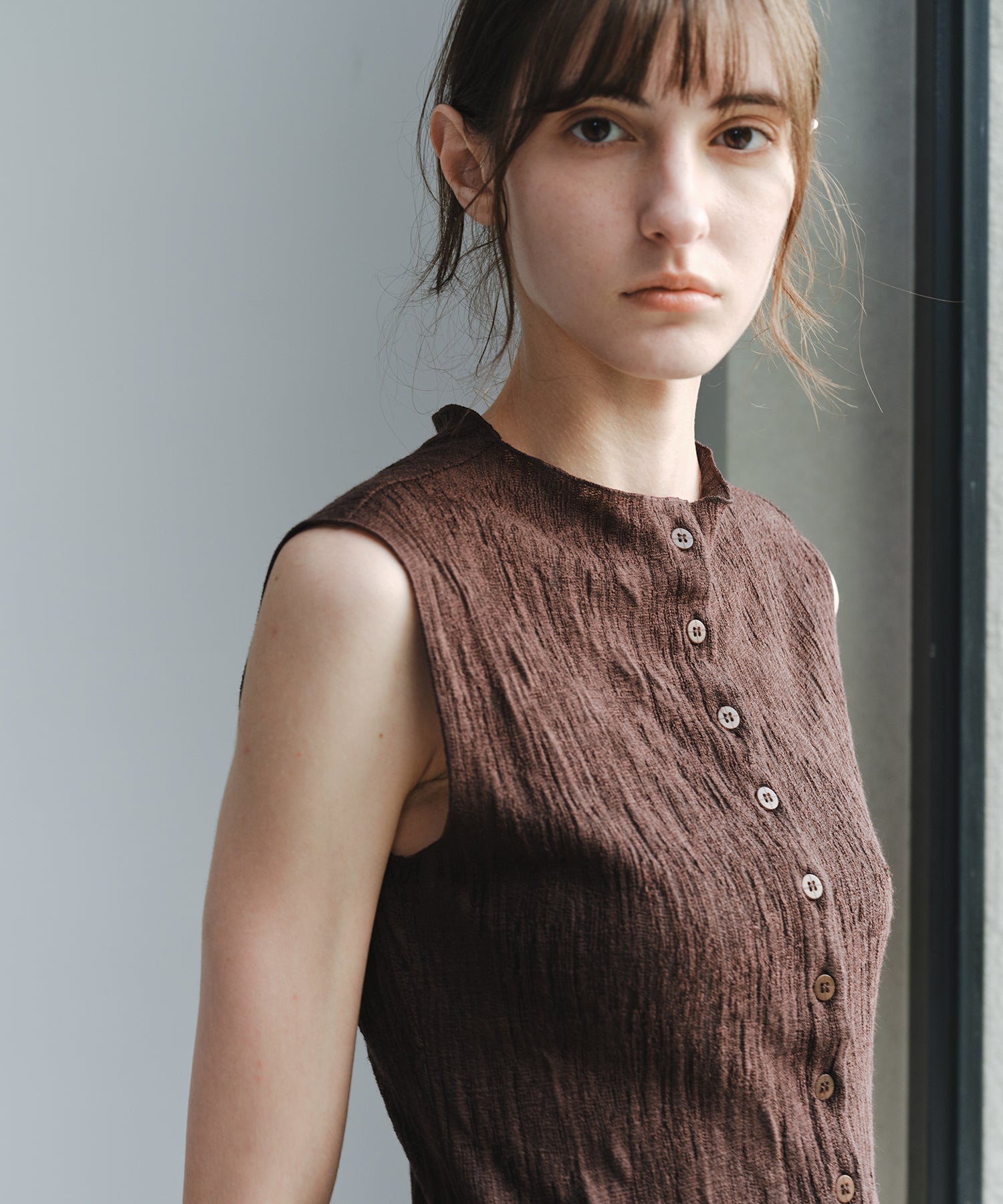 「7月上旬～中旬出荷」Textured Knit Sleeveless Top