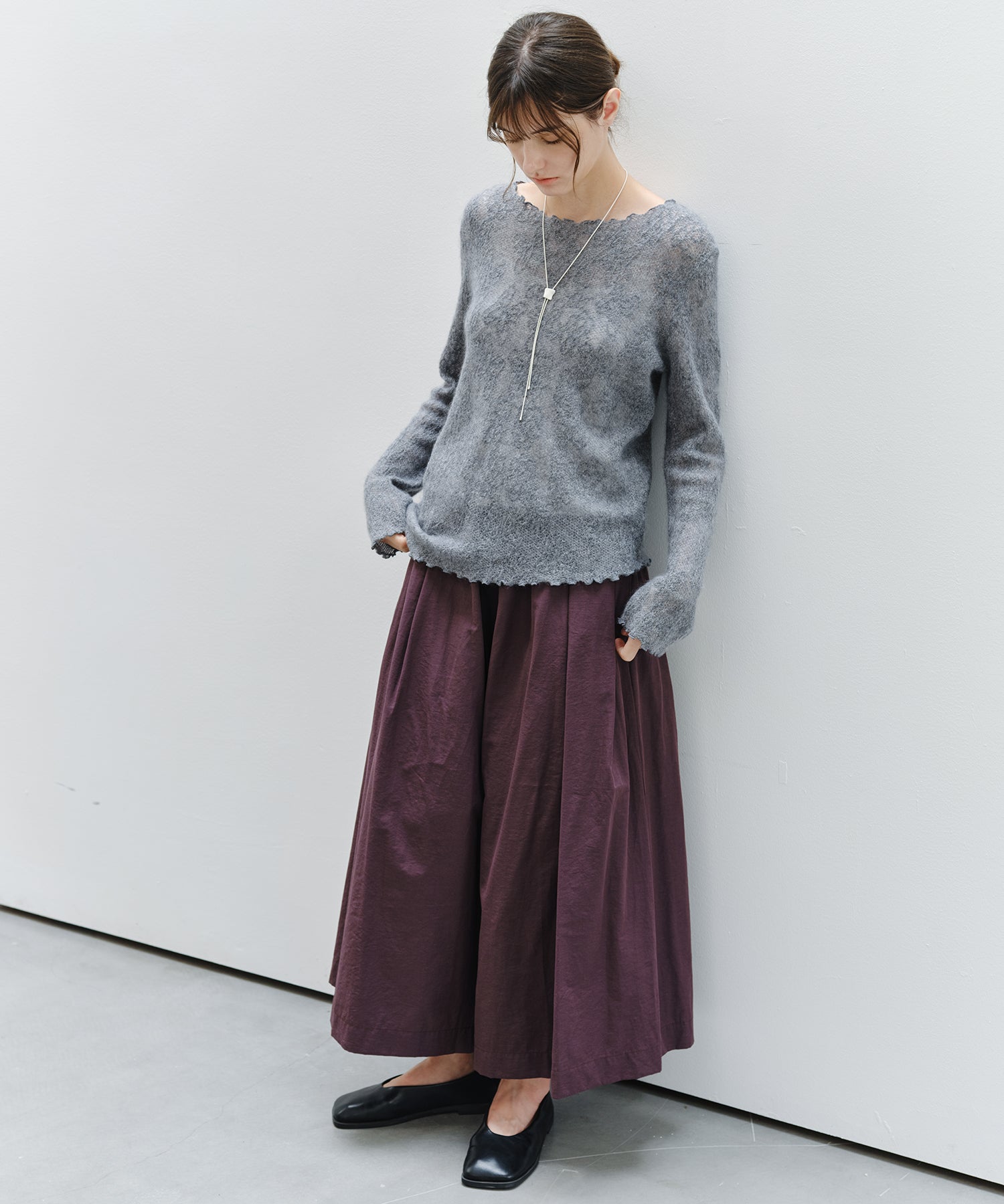 「9月下旬出荷予定」Matte Tuck Wide Skants
