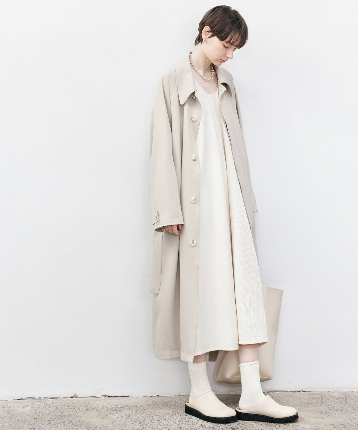 Big Collar Belted Trench Coat