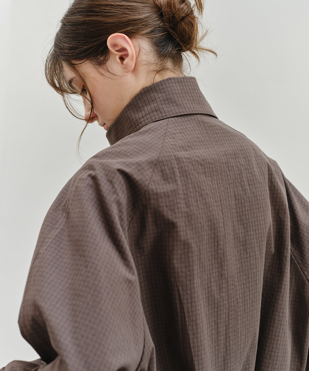 「2월 하순~3월 상순 출하」Double-Breasted Check Cropped Jacket