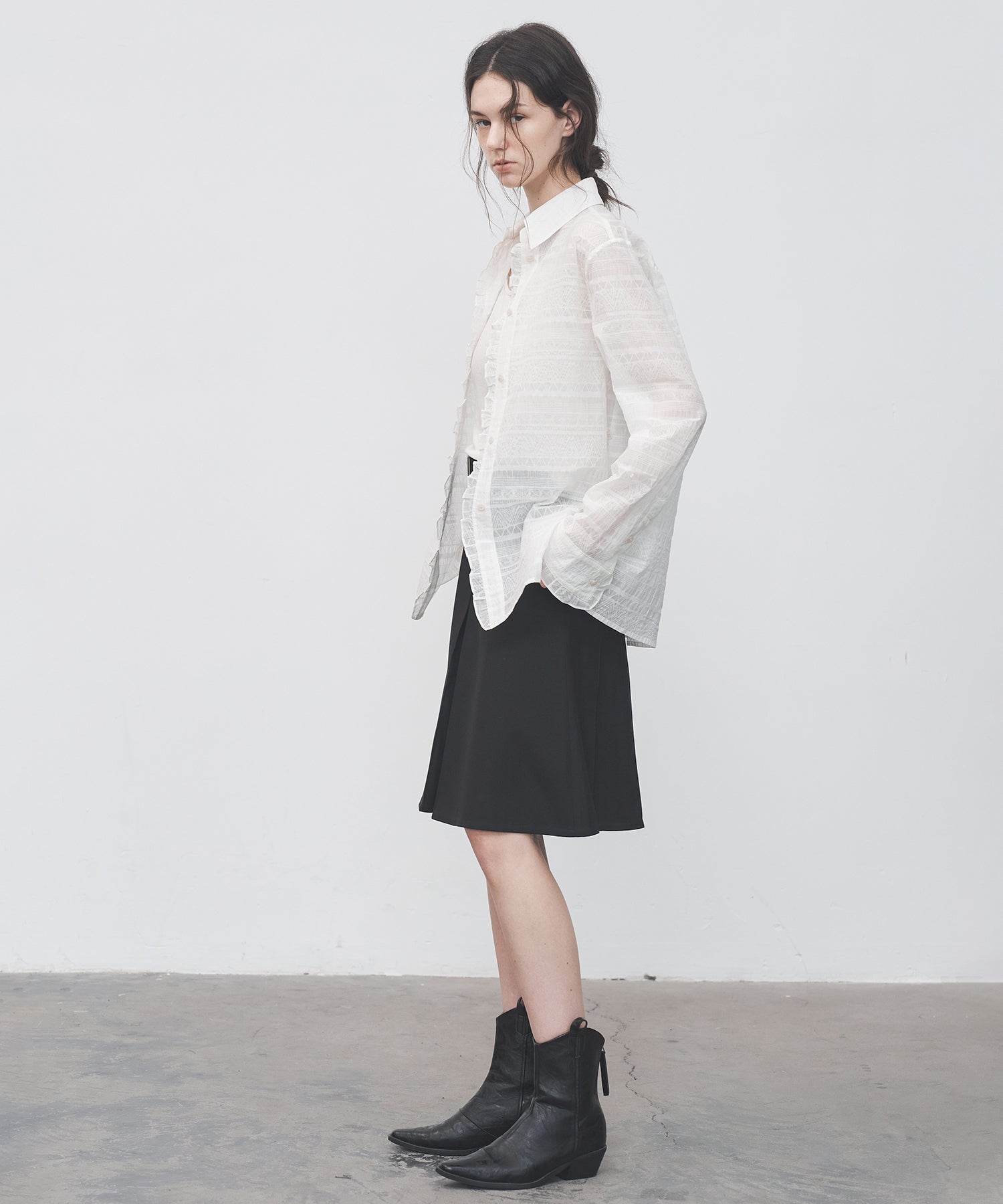 2-Way Tuck Pleated Midi Skirt