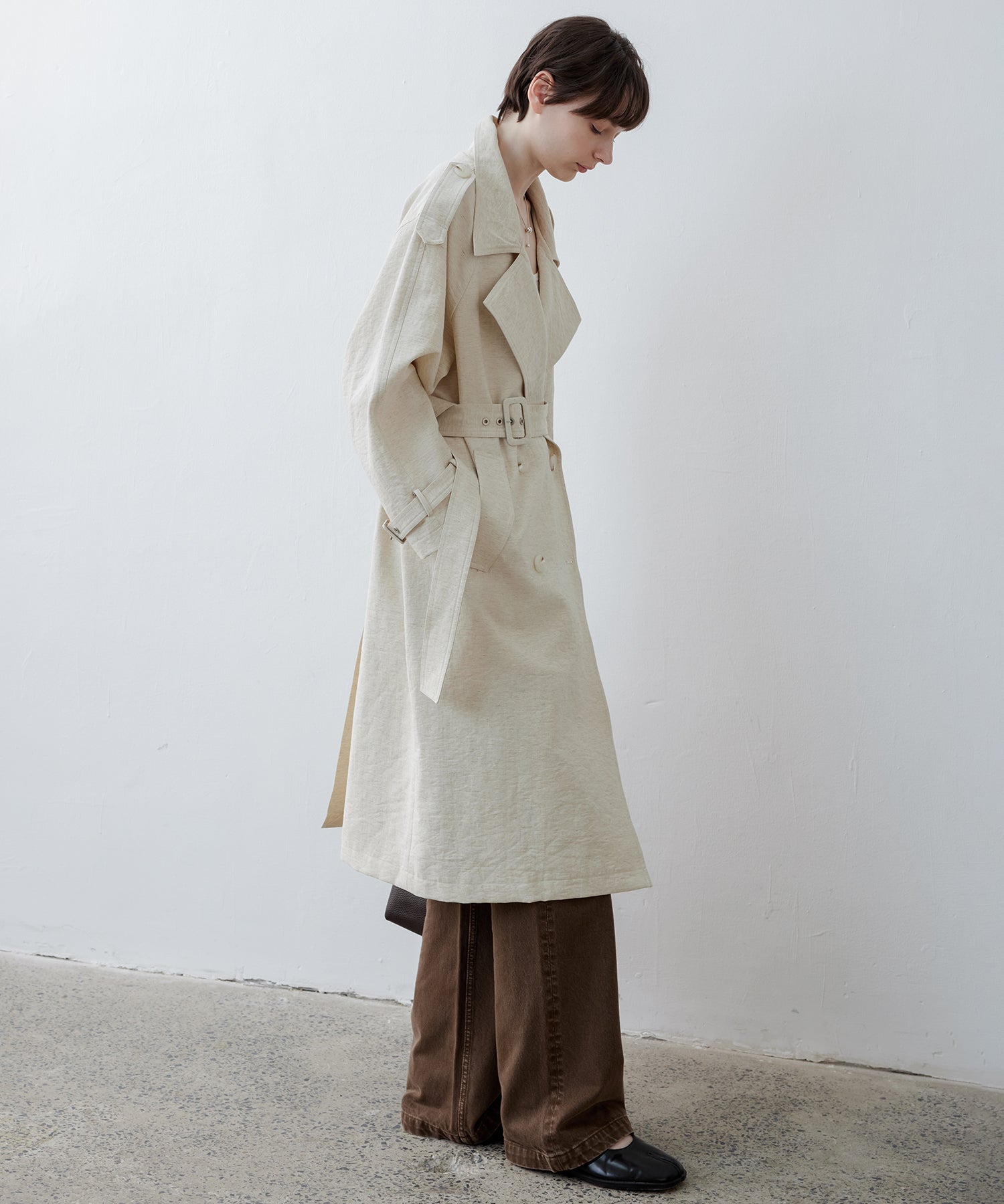 Double-Breasted Epaulette Trench Coat