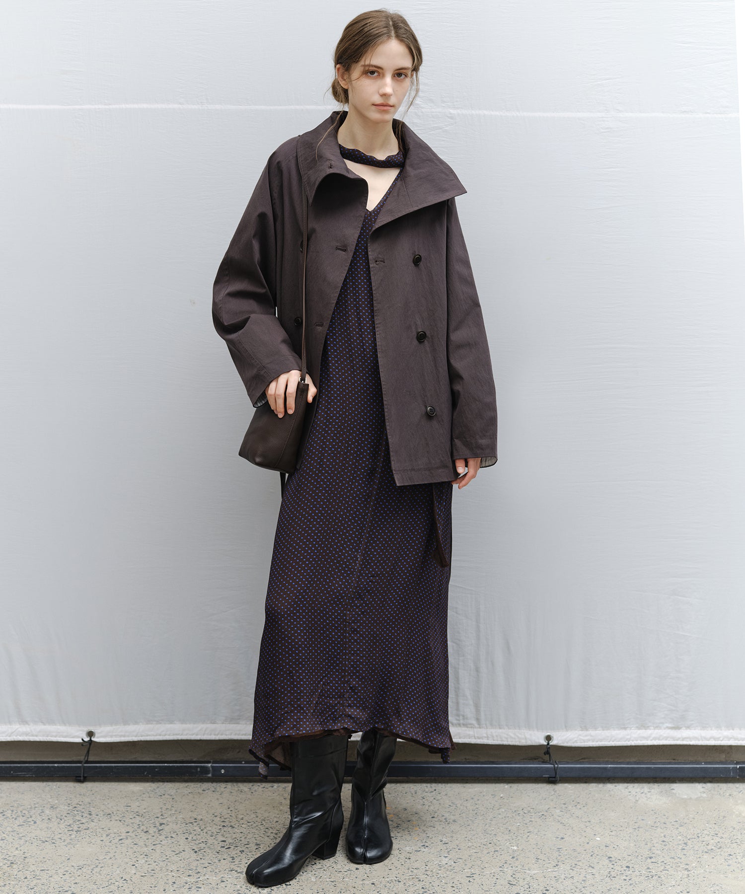 Wrap Collar Belted Cropped Trench Jacket