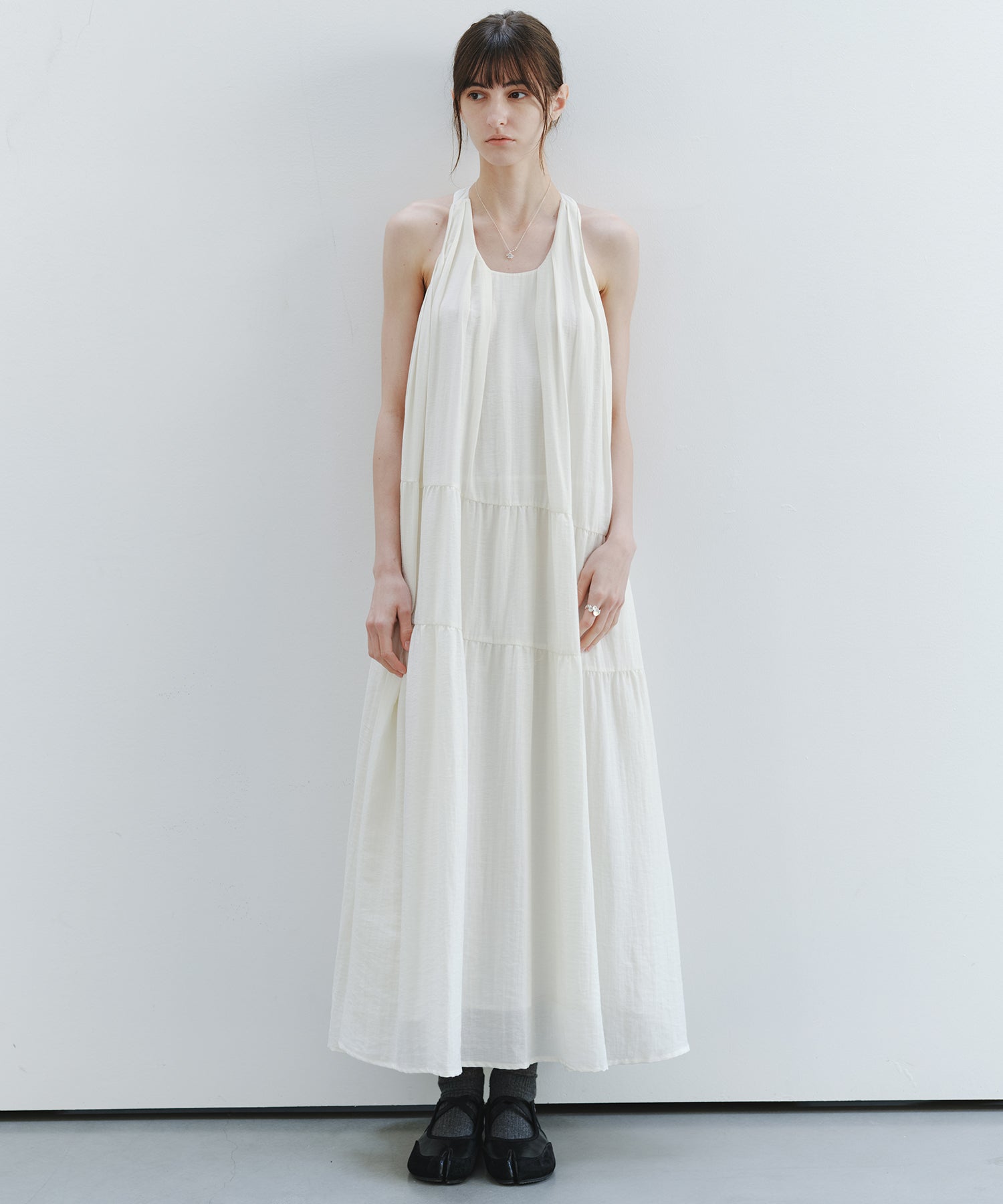 「7月上旬～中旬出荷」Halter Neck Tiered Maxi Dress