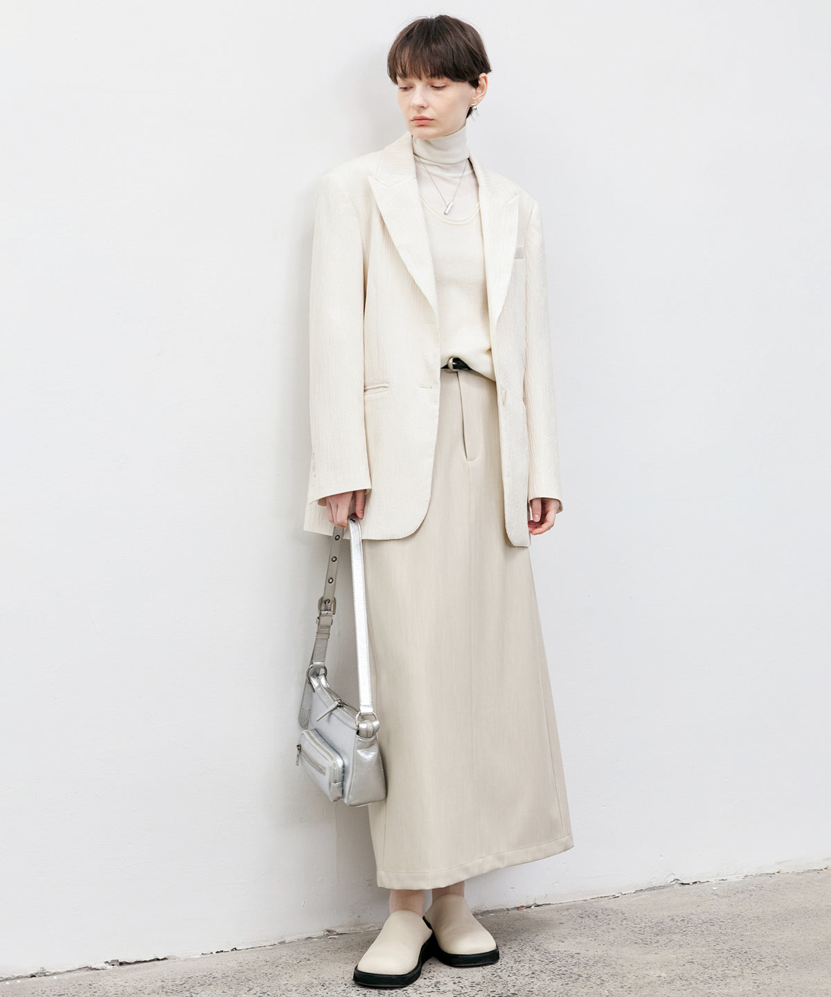 Textured Oversized Tailored Jacket